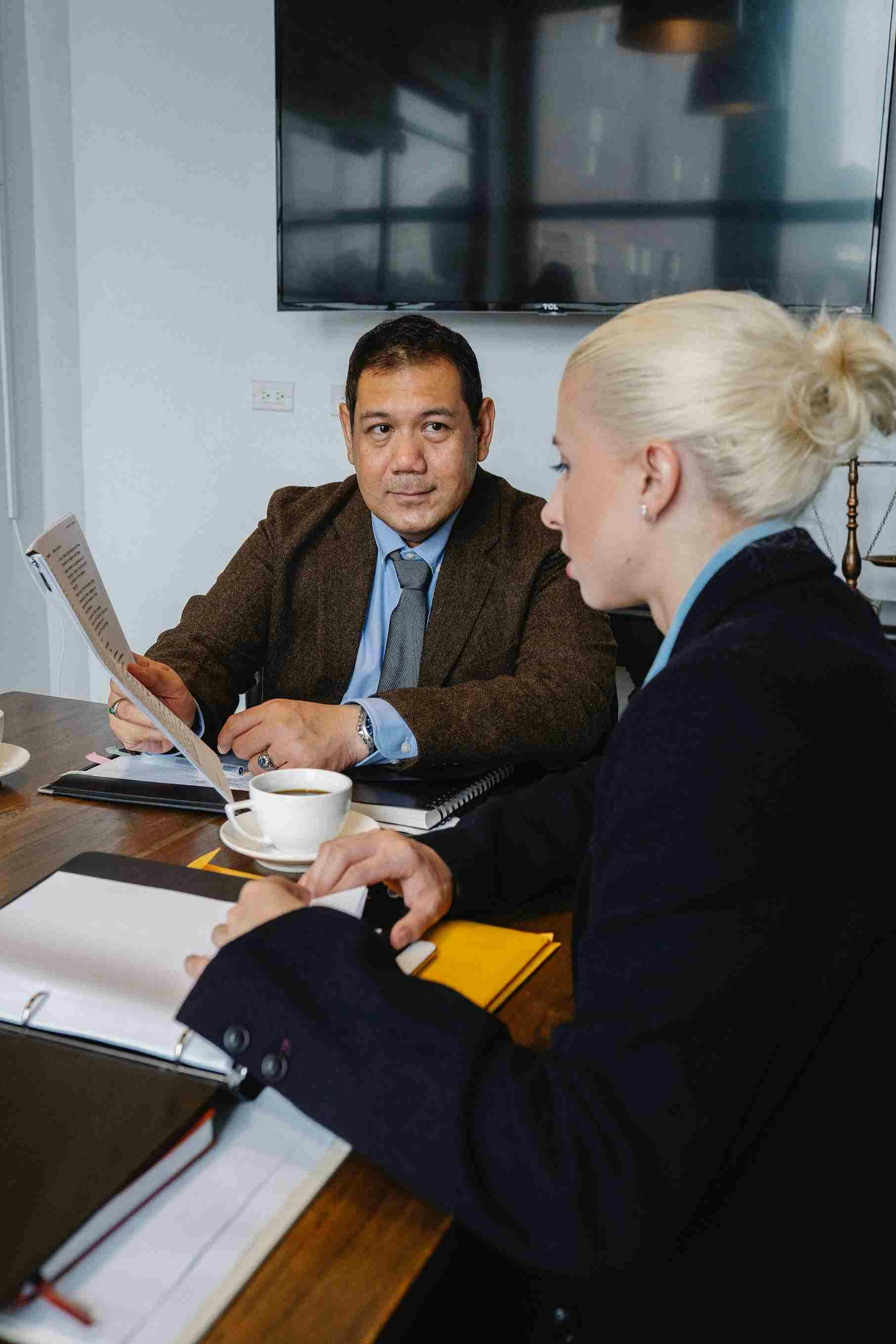 employee receiving feedback in a career development meeting