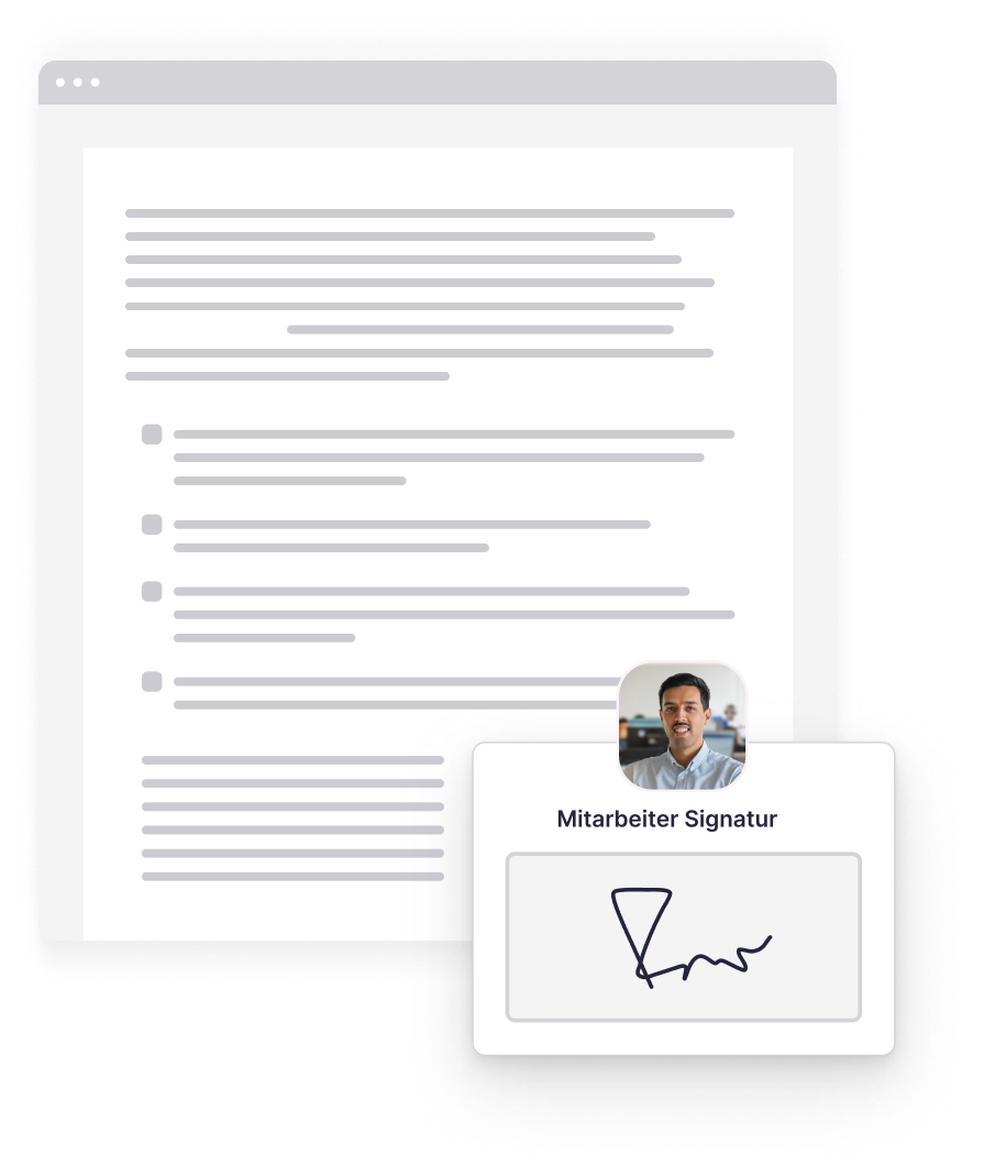 Mitarbeitersignatur Ein Dokument wurde von einem Mitarbeiter digital signiert