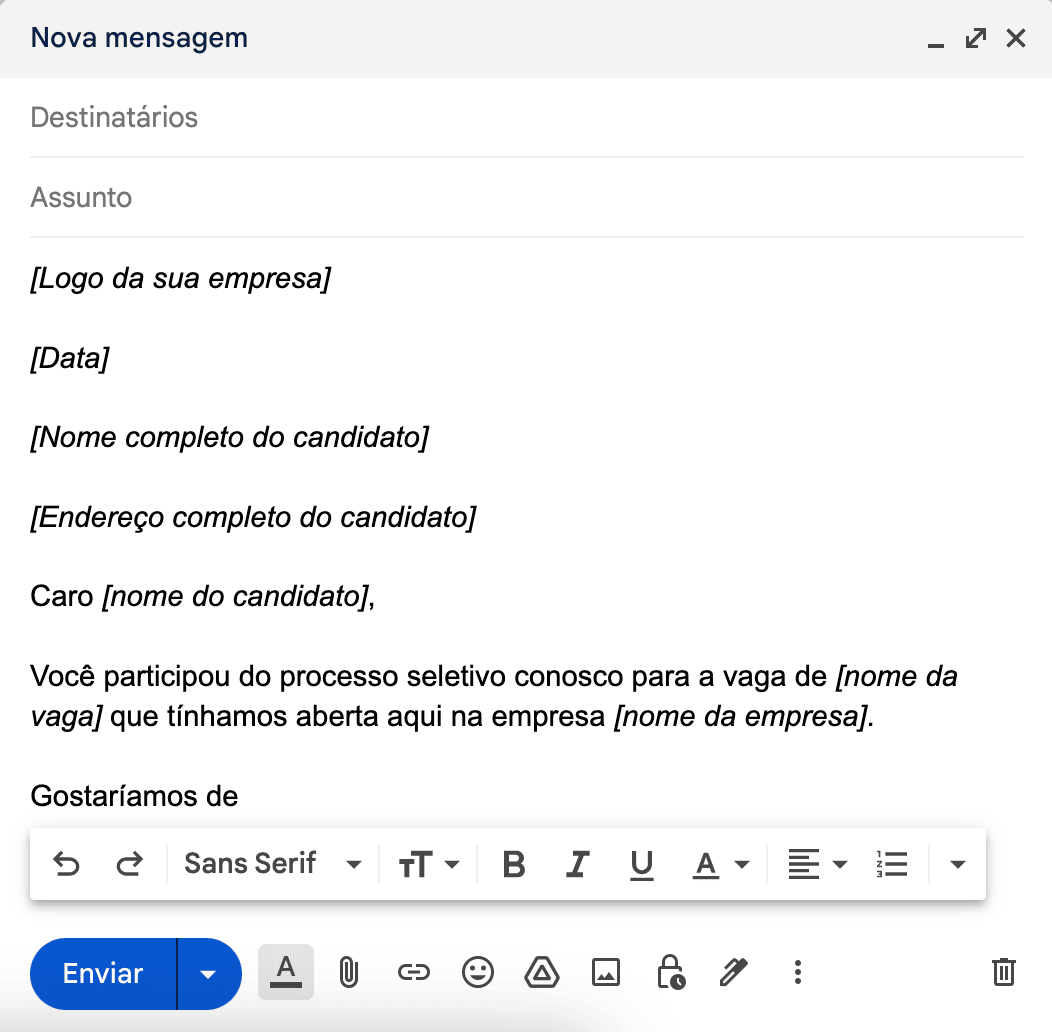 retorno processo seletivo negativo email retorno processo seletivo negativo email
