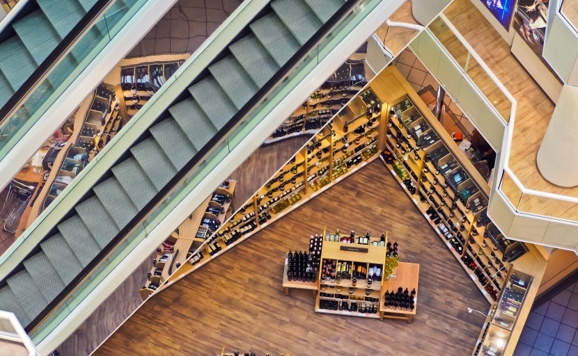 Einzelhandel Ein Supermarkt von oben