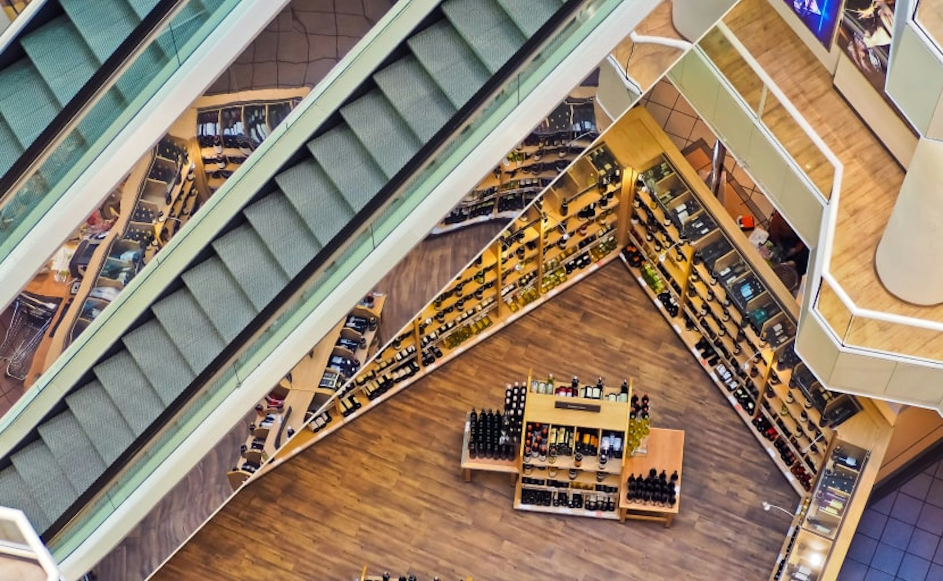 Ein Supermarkt von oben