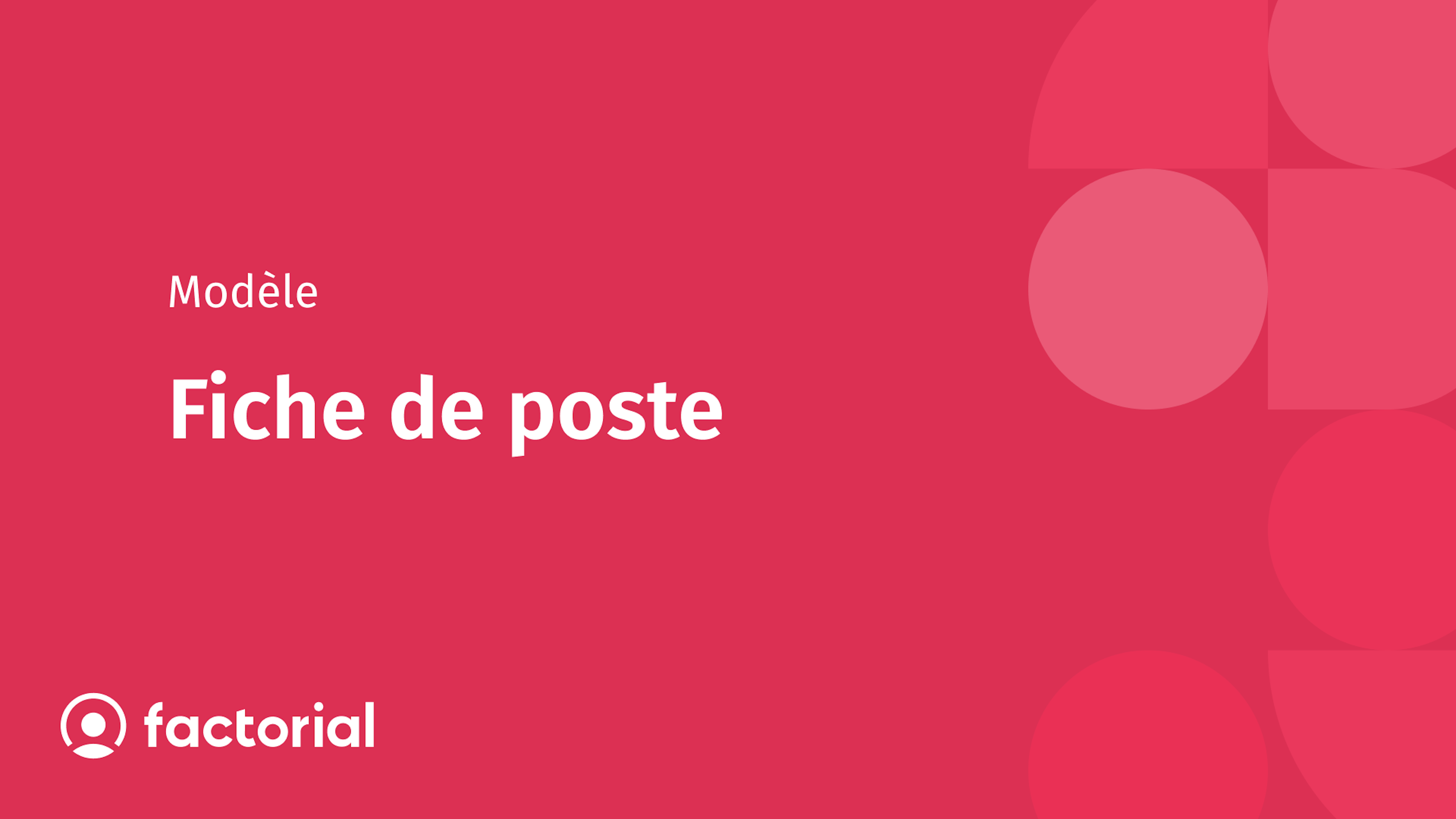 Modèle de fiche de poste