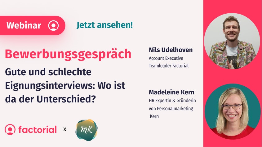 Webinar mit Madeleine Kern Webinar mit Madeleine Kern zum Bewerbungsgespräch