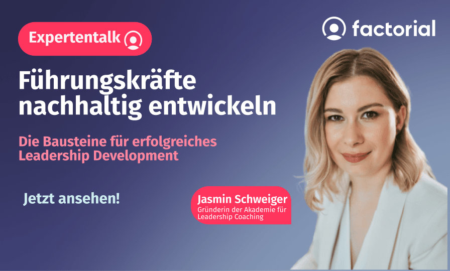 Influencerin Jasmin Schweiger führt ein Webinar mit Factorial durch