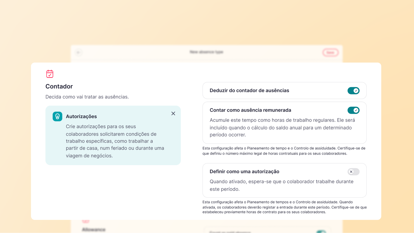 Ausências remuneradas configuráveis