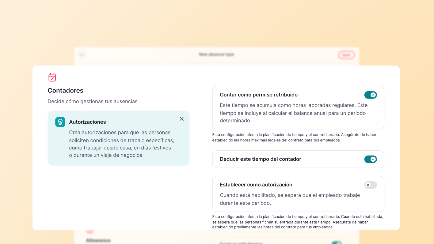 Permisos retribuidos en la configuración de ausencias
