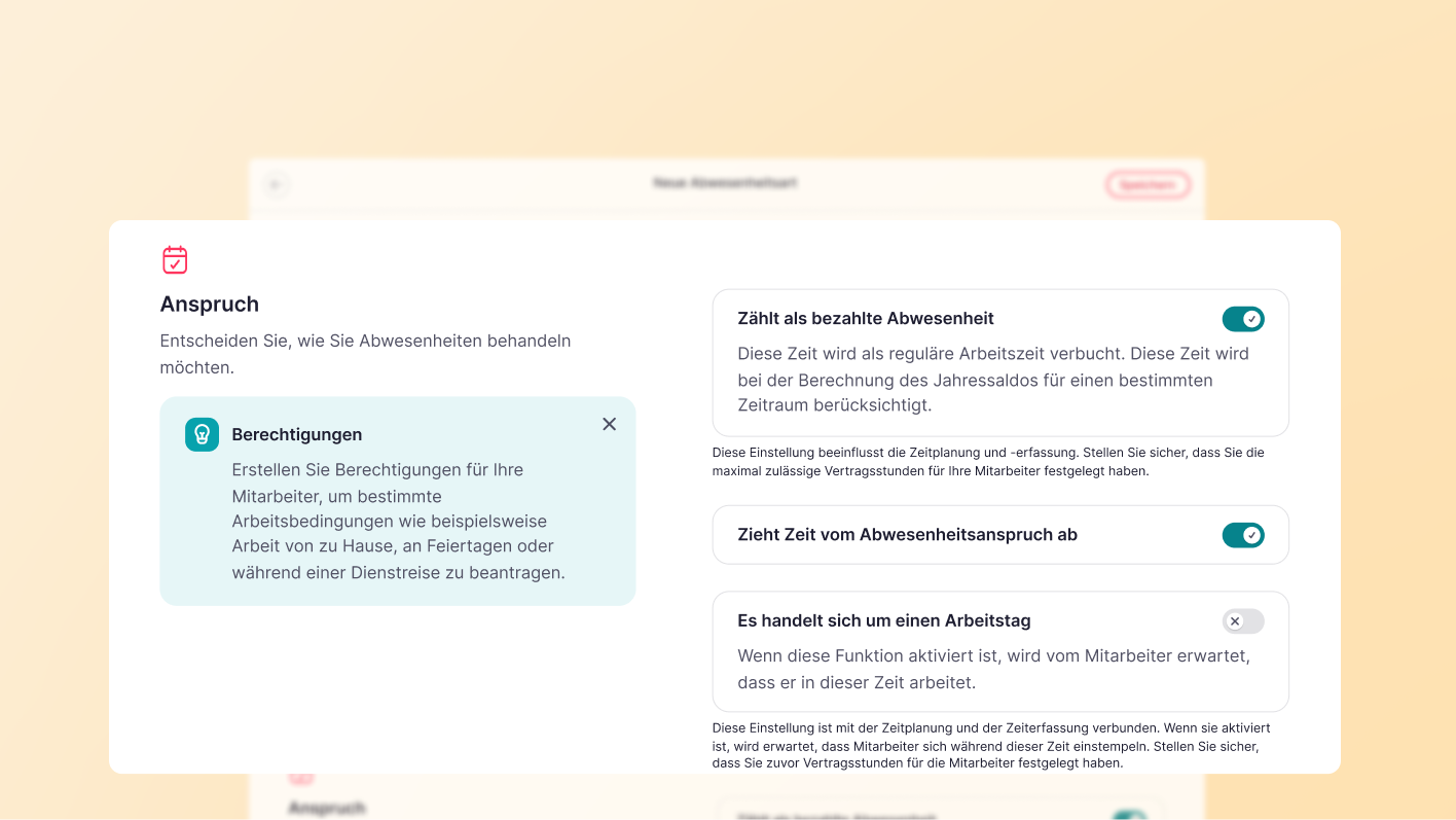 Bezahlte Abwesenheiten in den Abwesenheitseinstellungen