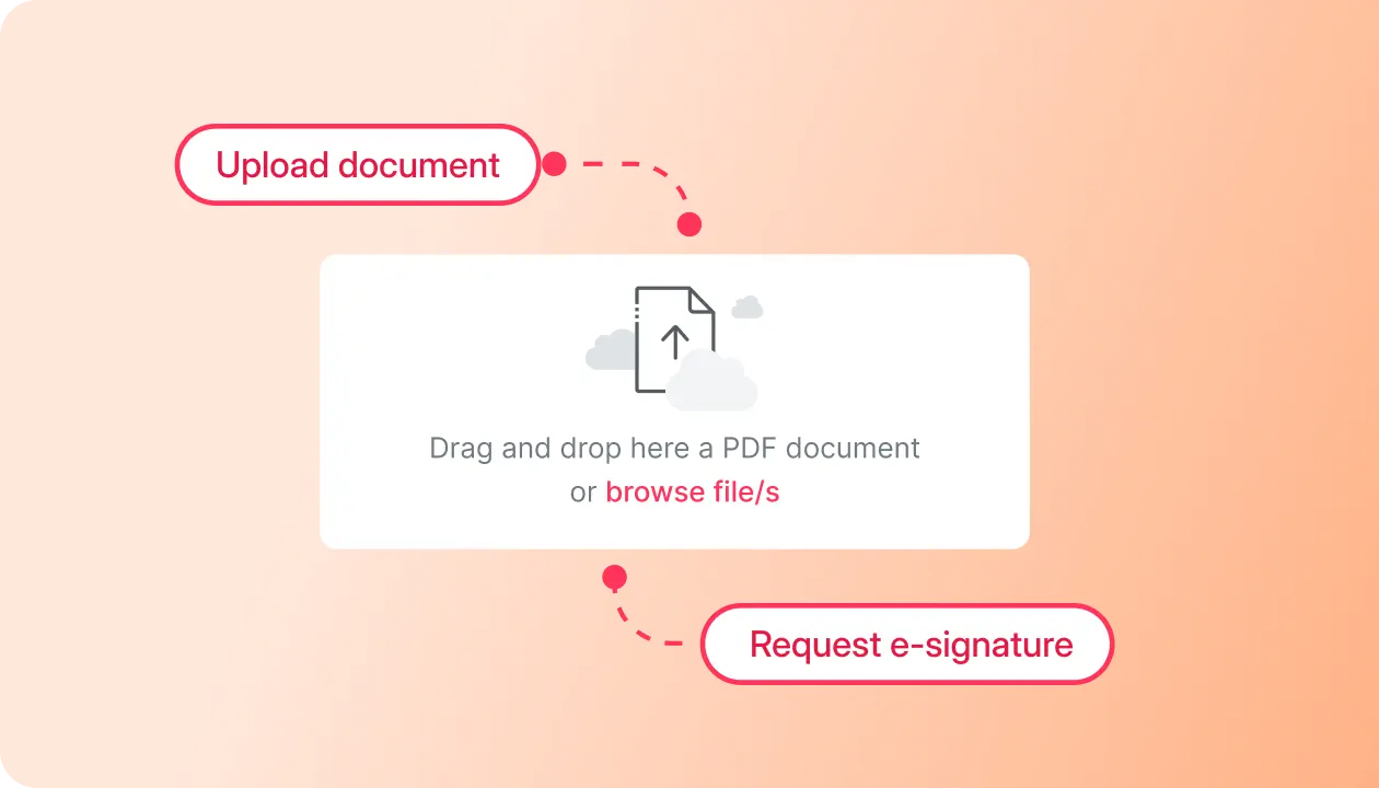 Factorial's document request feature where you can drag and drop a pdf or browse files to upload.