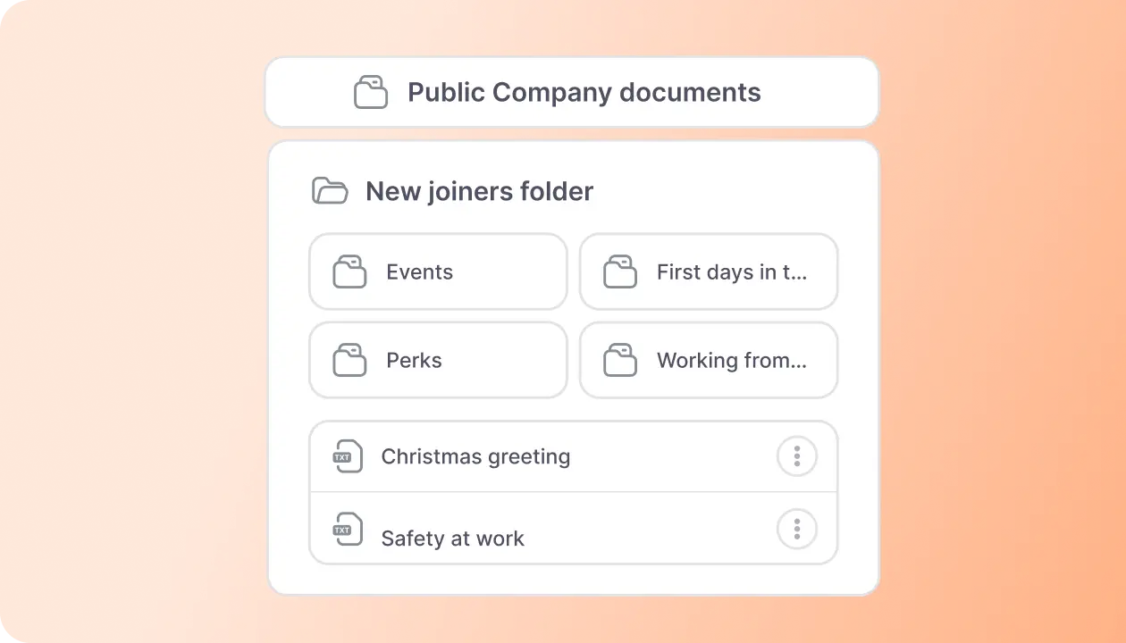 Factorial's folder for employee documents with subfolders.