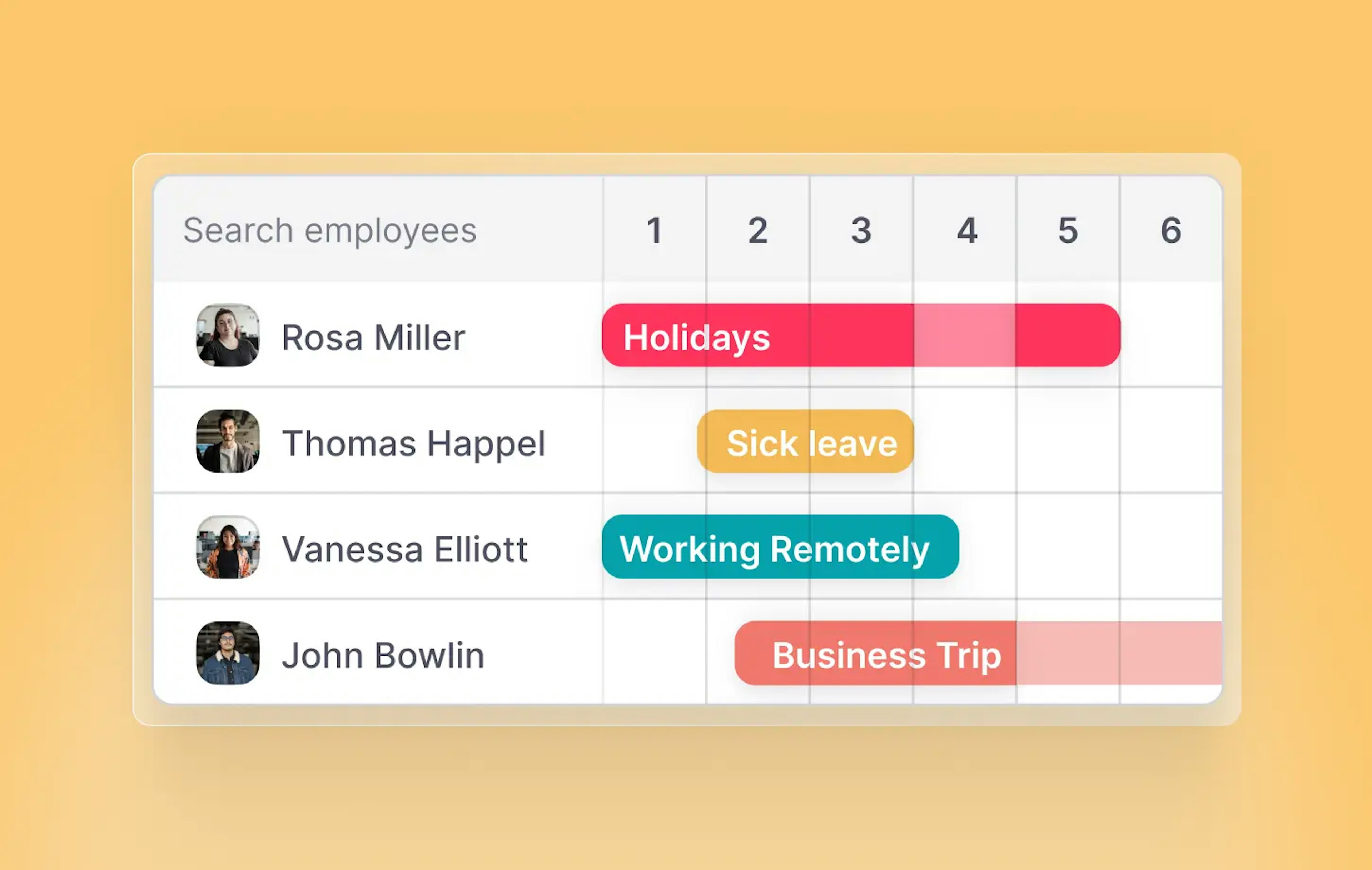 time off schedule