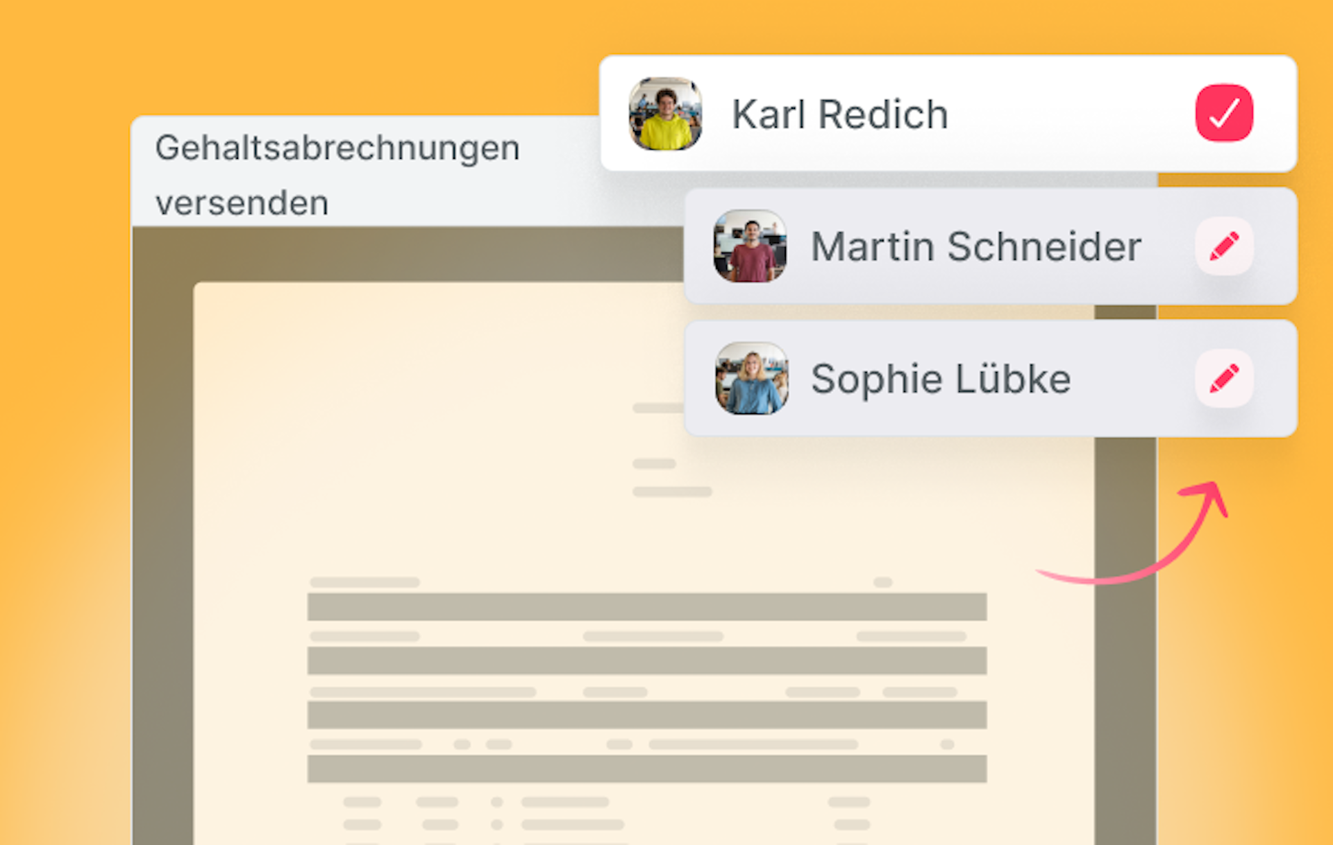 Gehaltsabrechnung versenden