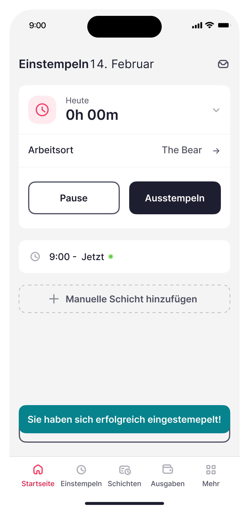 Ausstempeln Ausstempeln