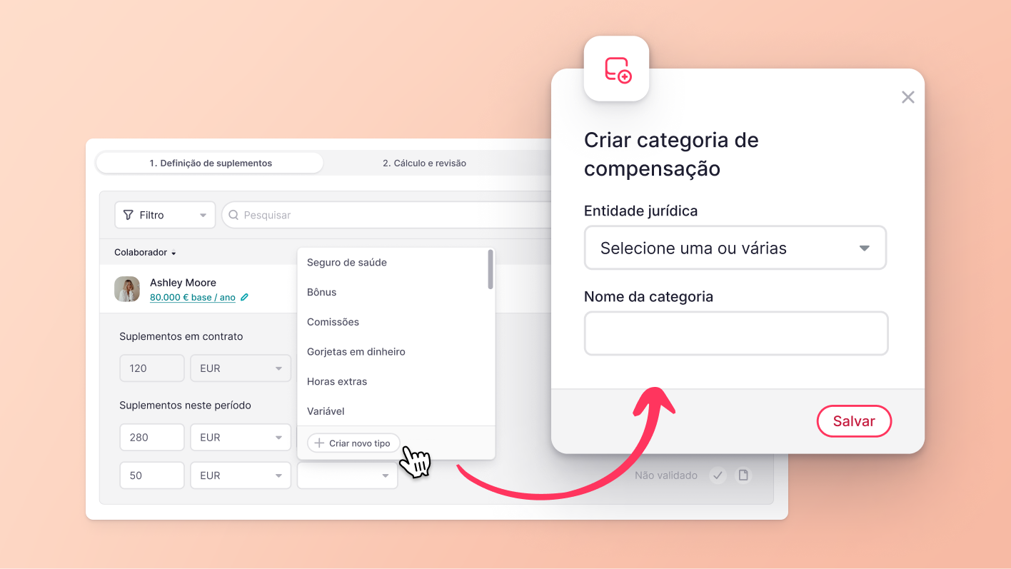 Criando tipos de compensação sem esforço