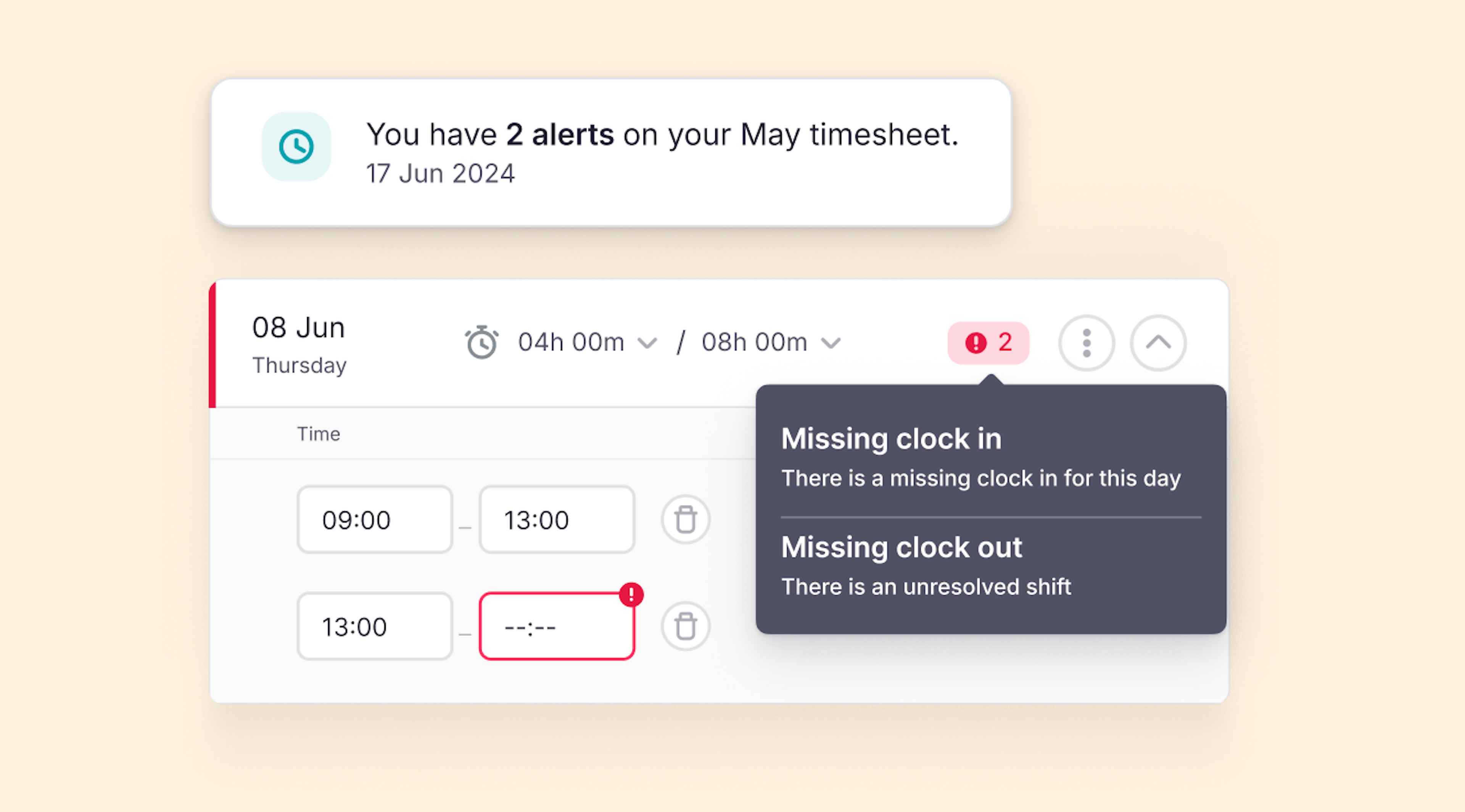 Work hours tracker
