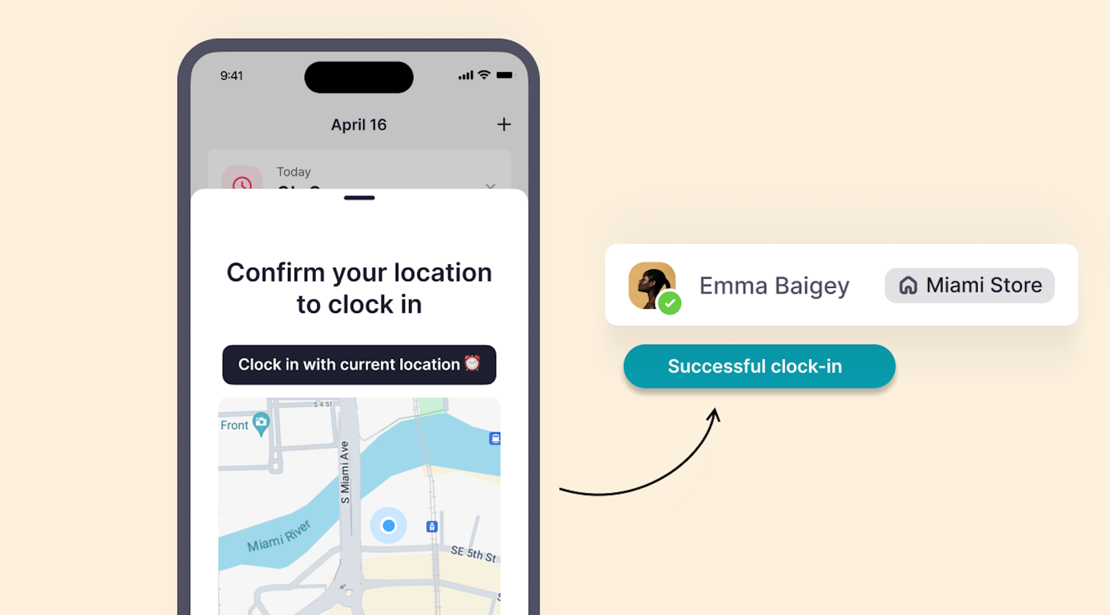 Geolocation time tracking app