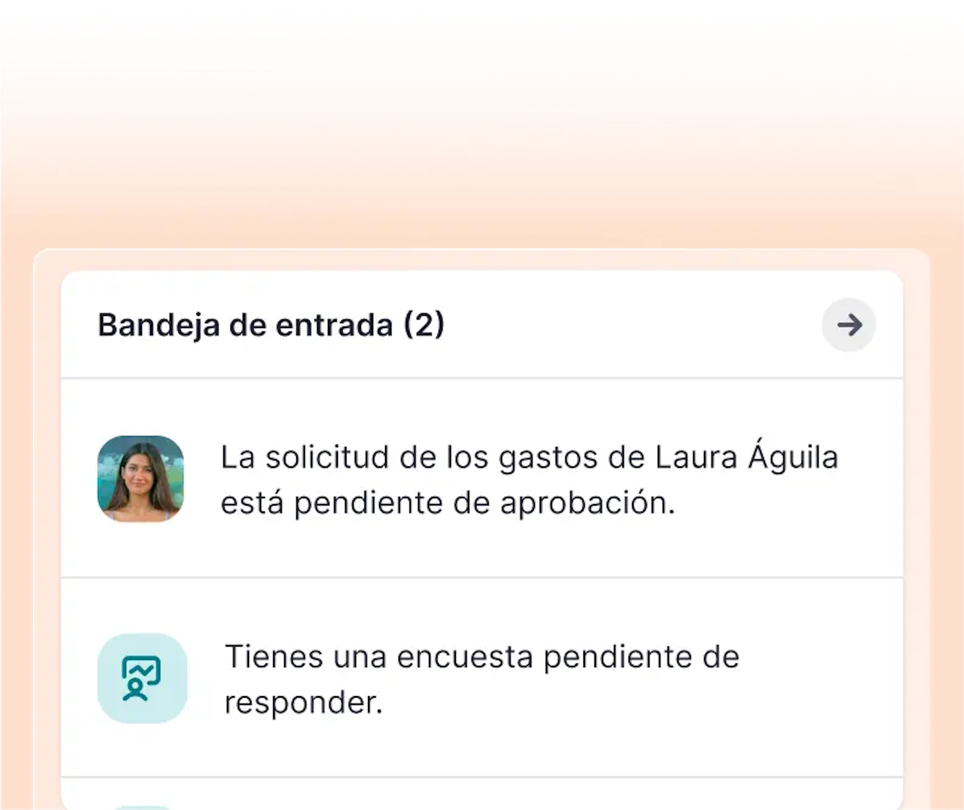 Bandeja de Entrada Aplicación Móvil