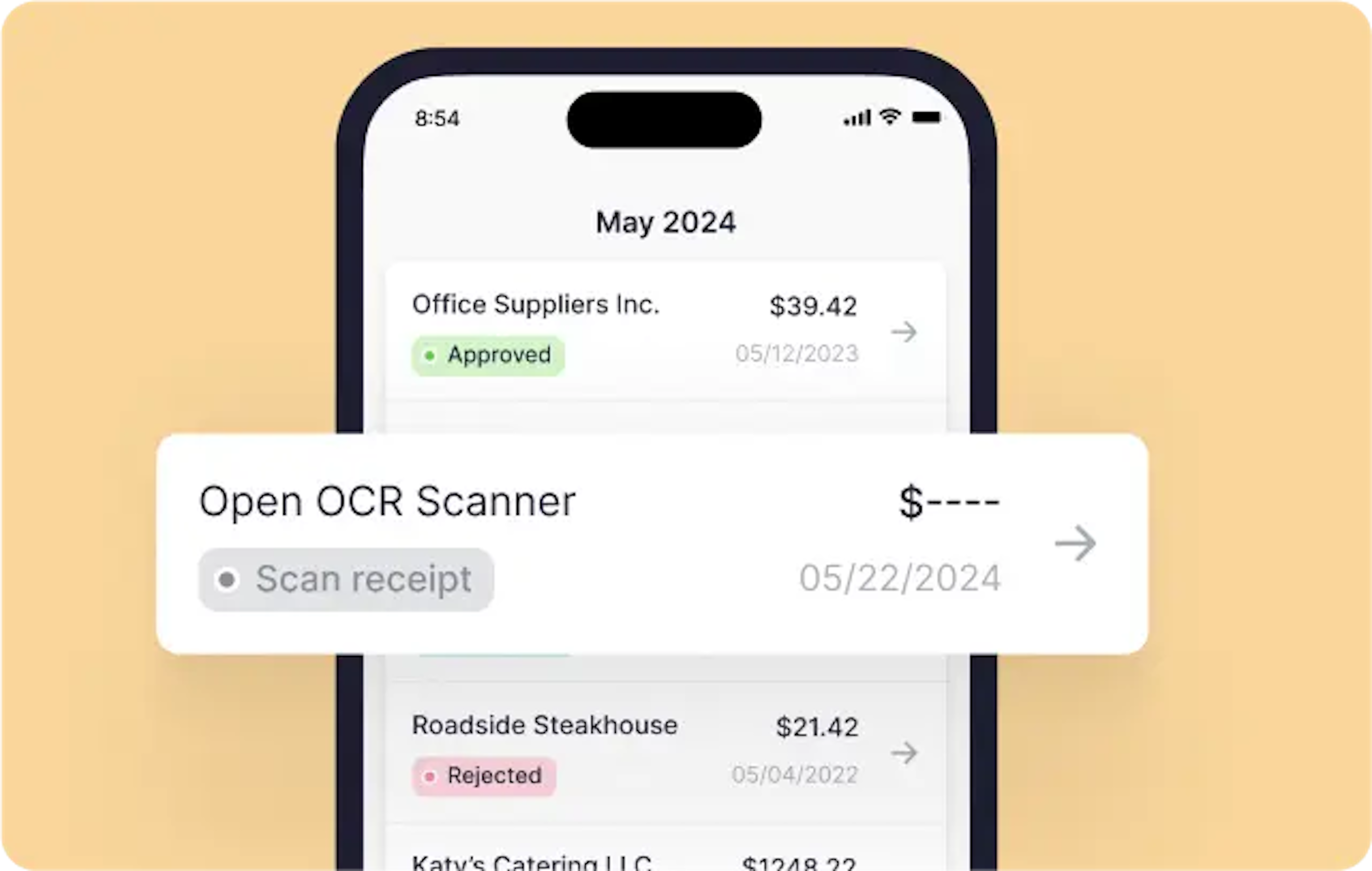 project management expenses mobile