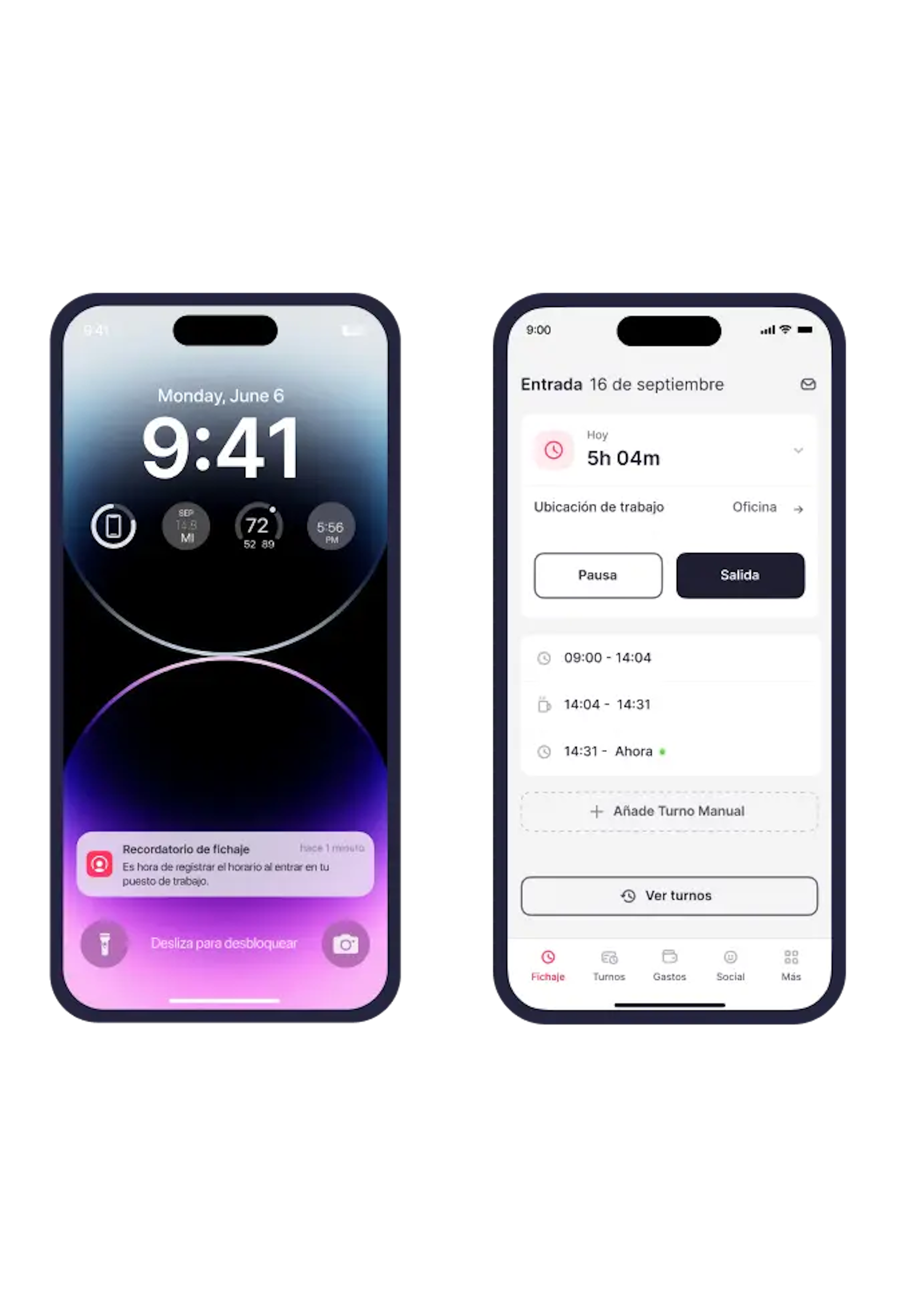 aplicación control horario