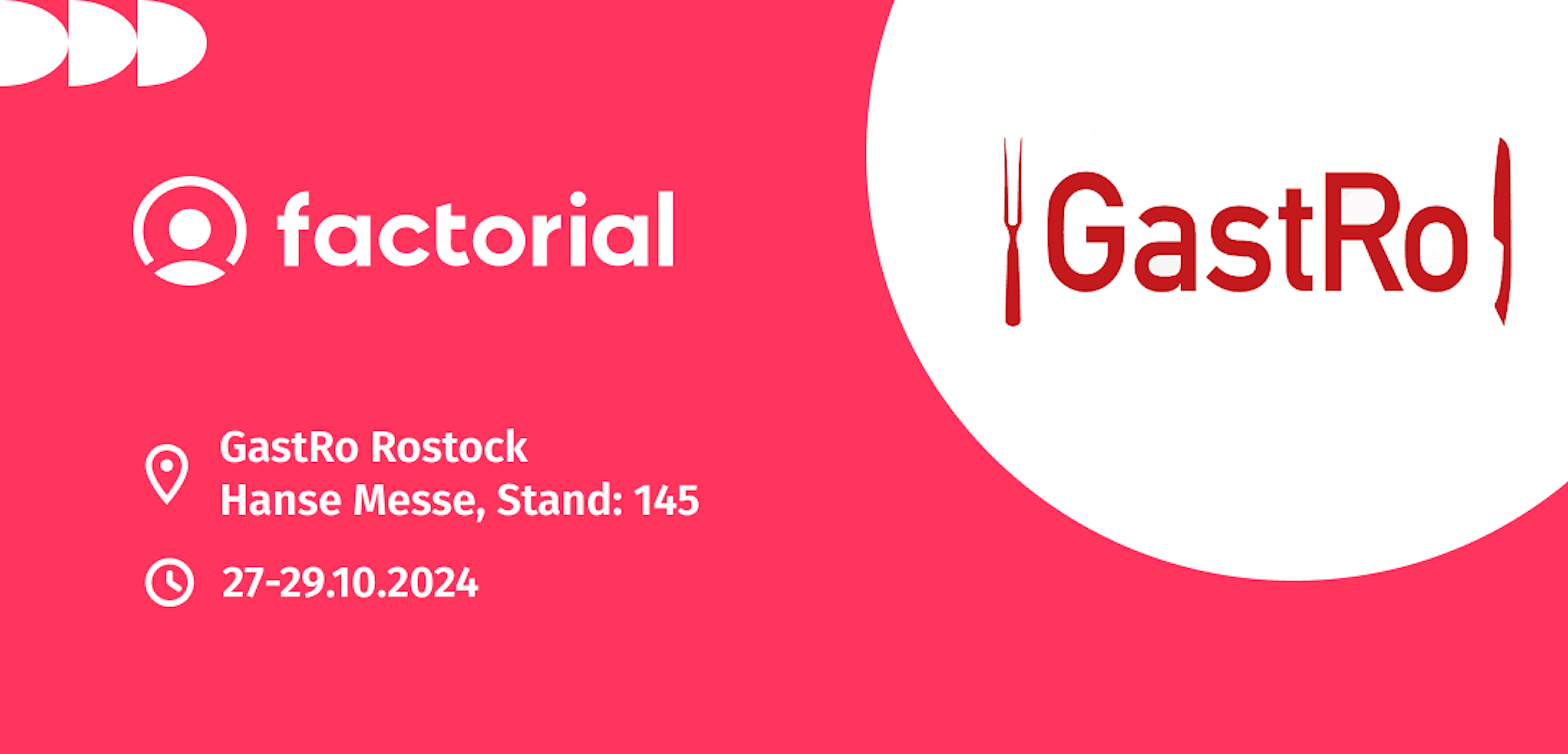 Factorial nimmt vom 27-29.10. an der Gastro teil.