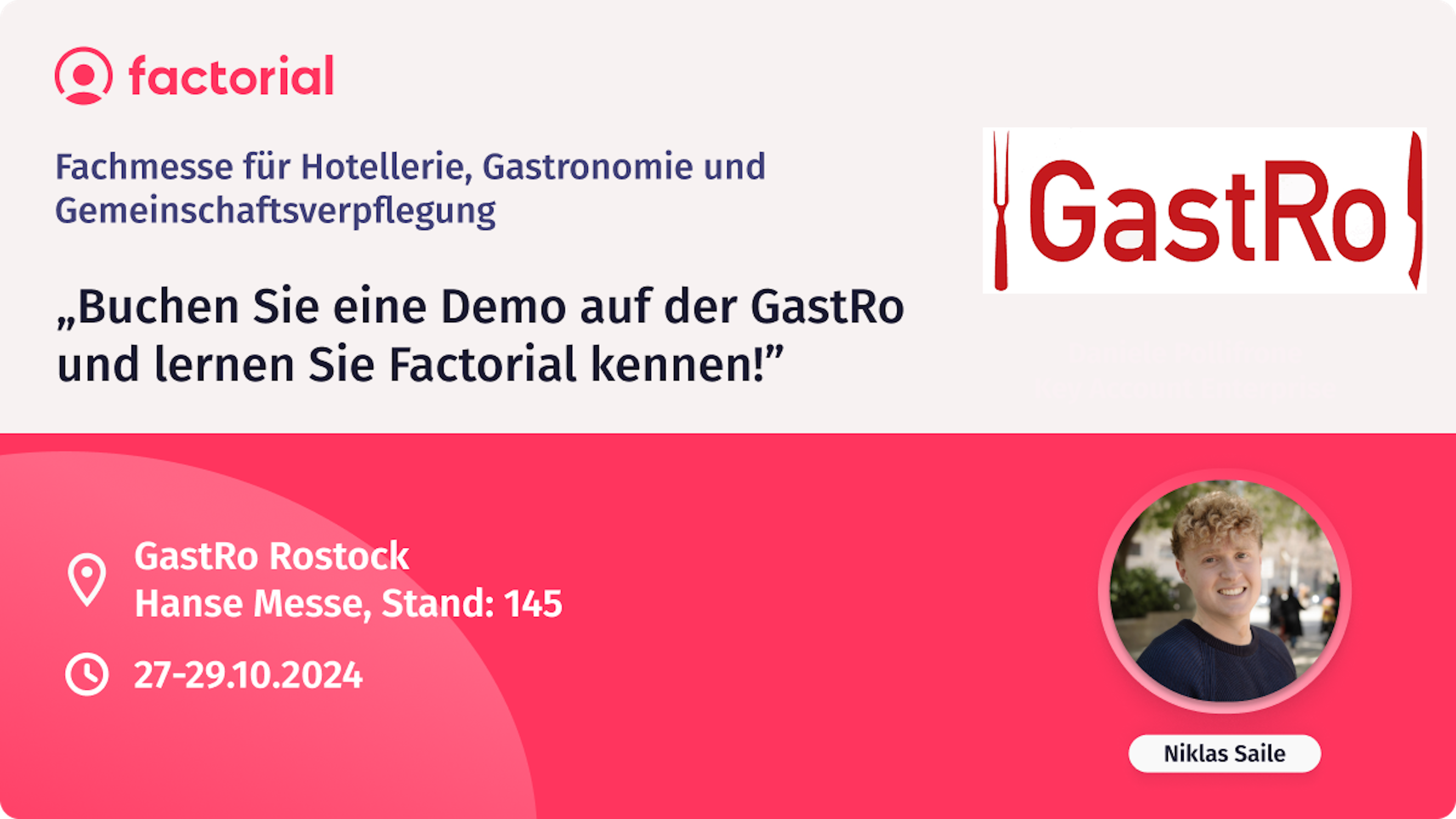 Buchen Sie eine Demo mit Factorial auf der Gastro