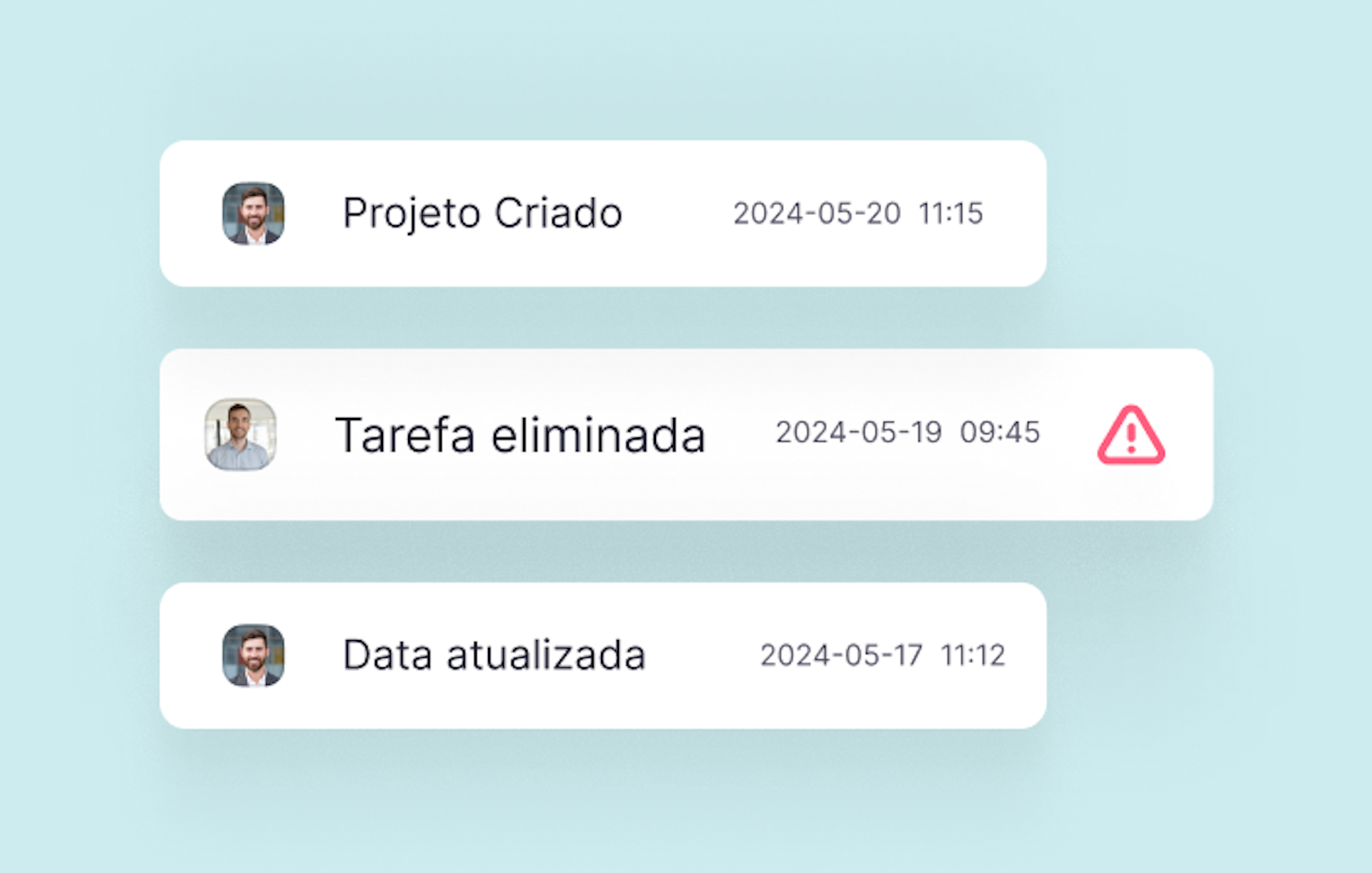 Tarefas no projeto