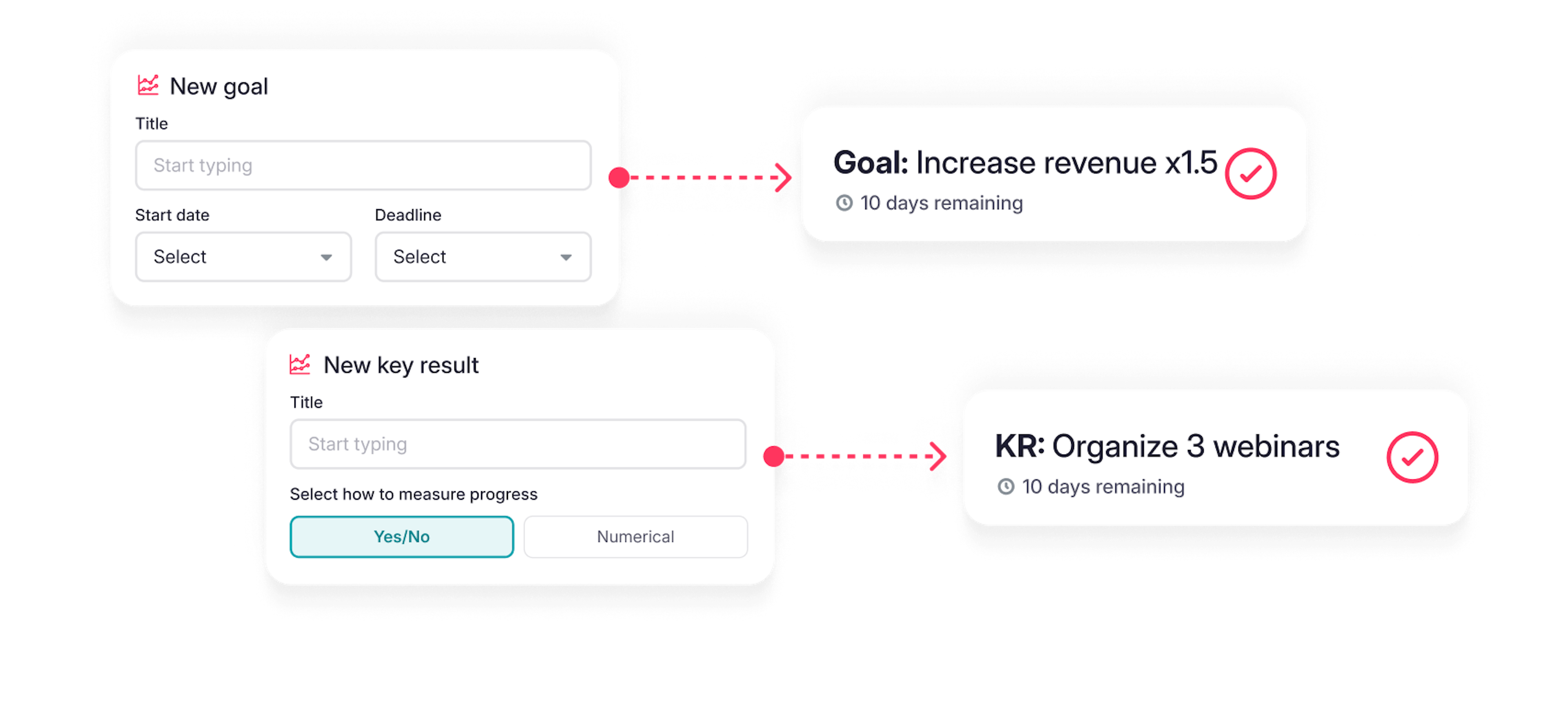 Factorial OKR widgets to define goals