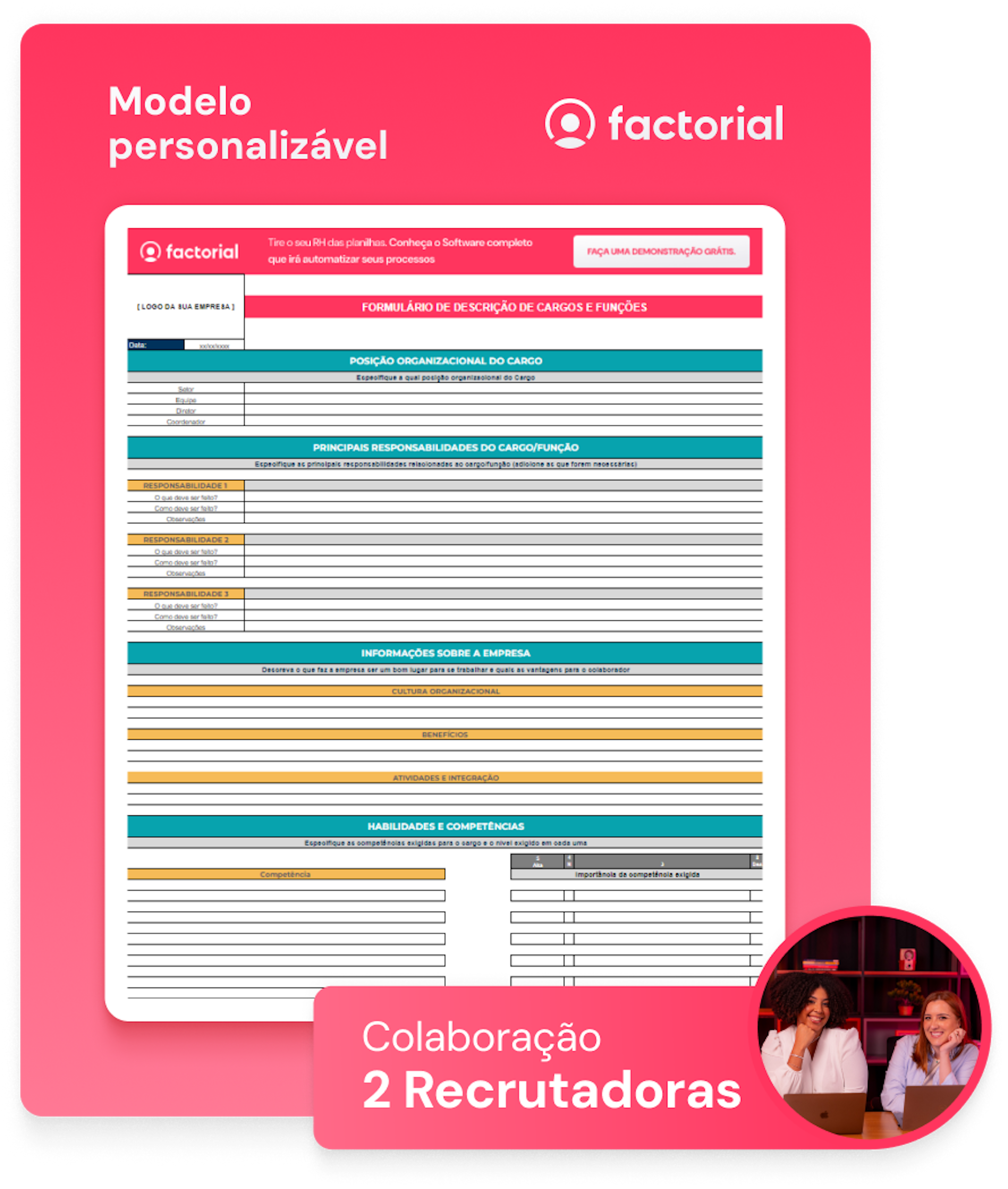 imagem de modelo de descrição de cargos Factorial e 2RE