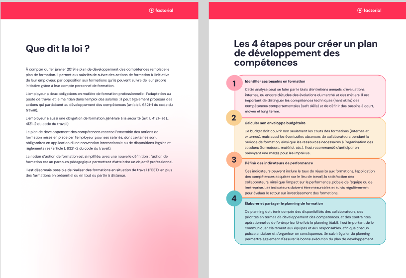 Plan de développement des compétences Plan de développement des compétences