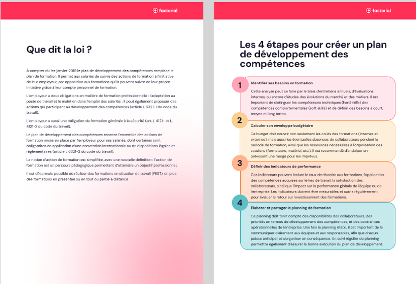 Modèle de plan de développement des compétences | Factorial