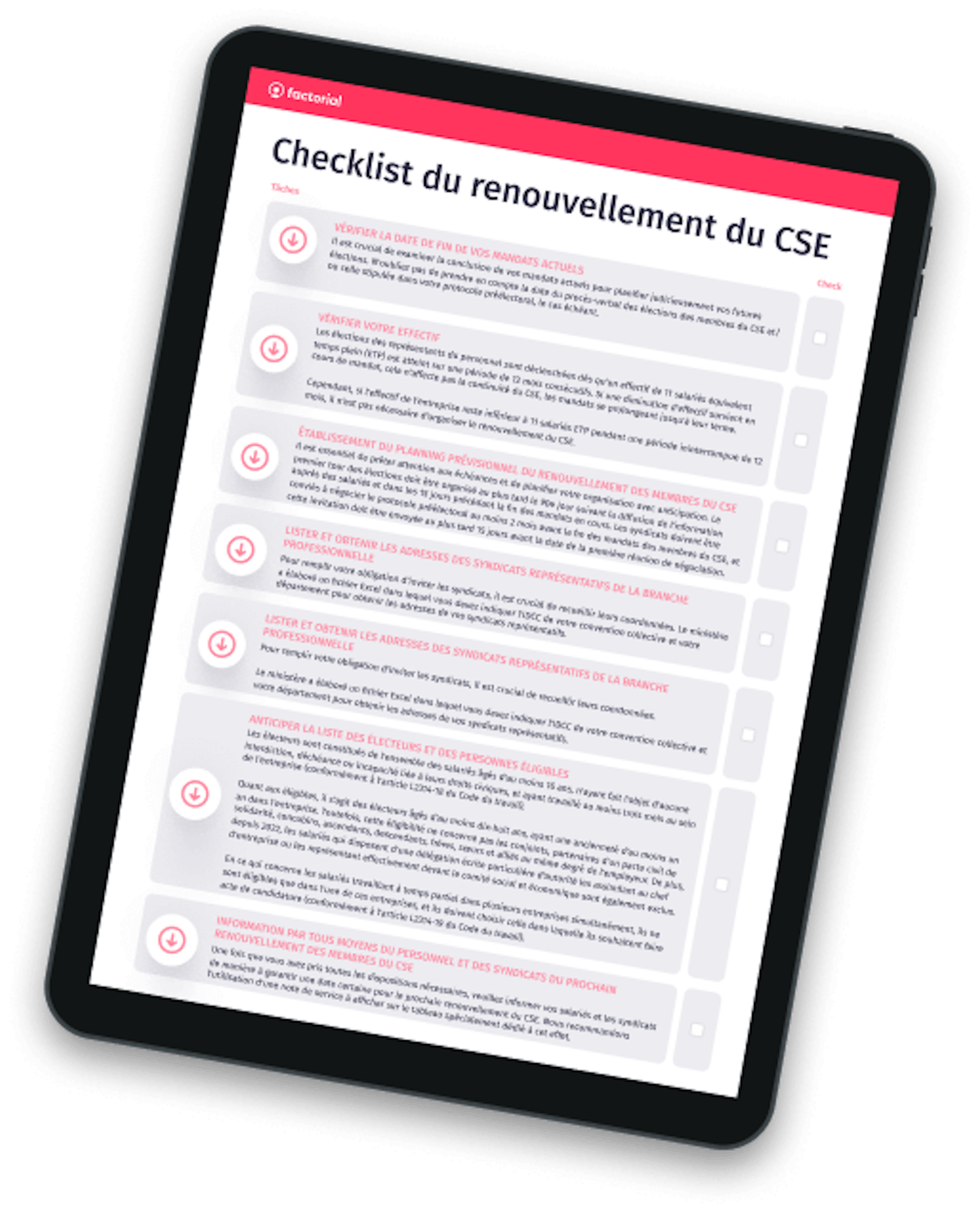 Présentation checklist renouvellement CSE