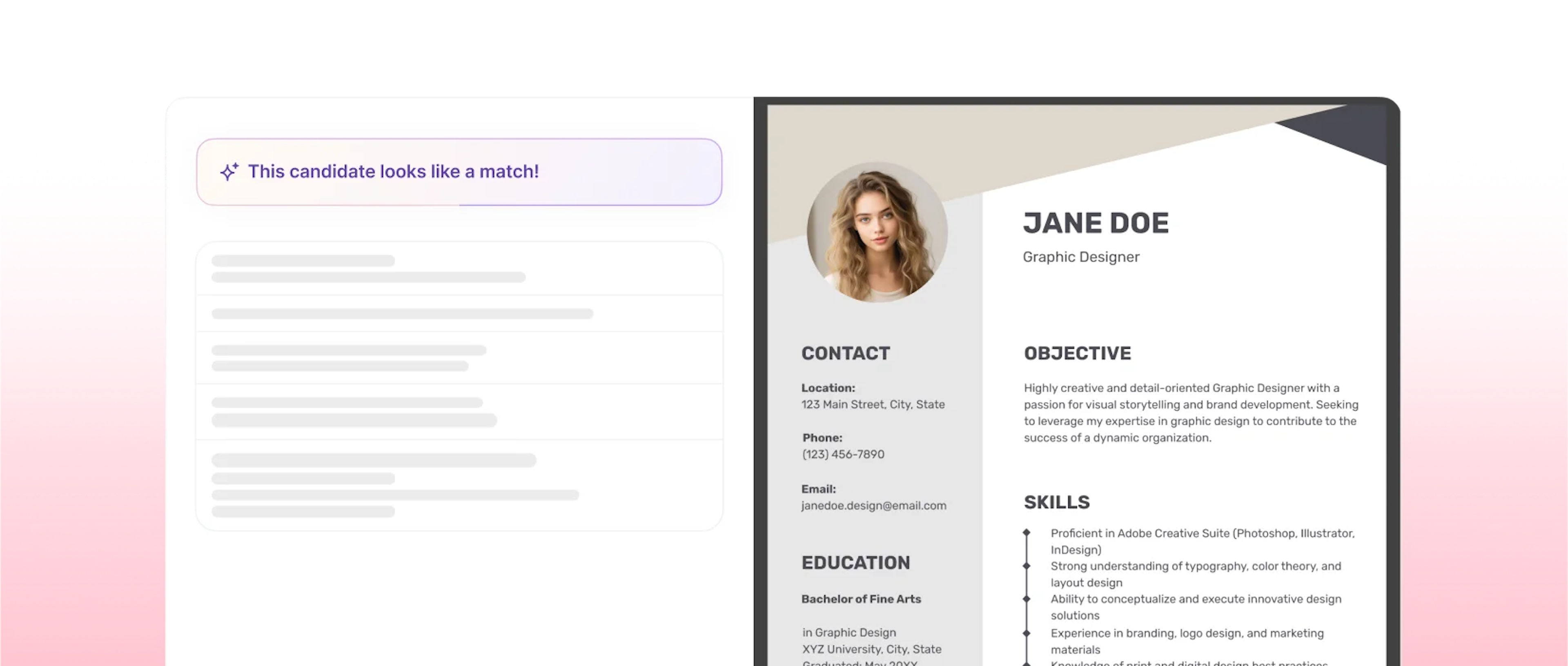 candidate profile view