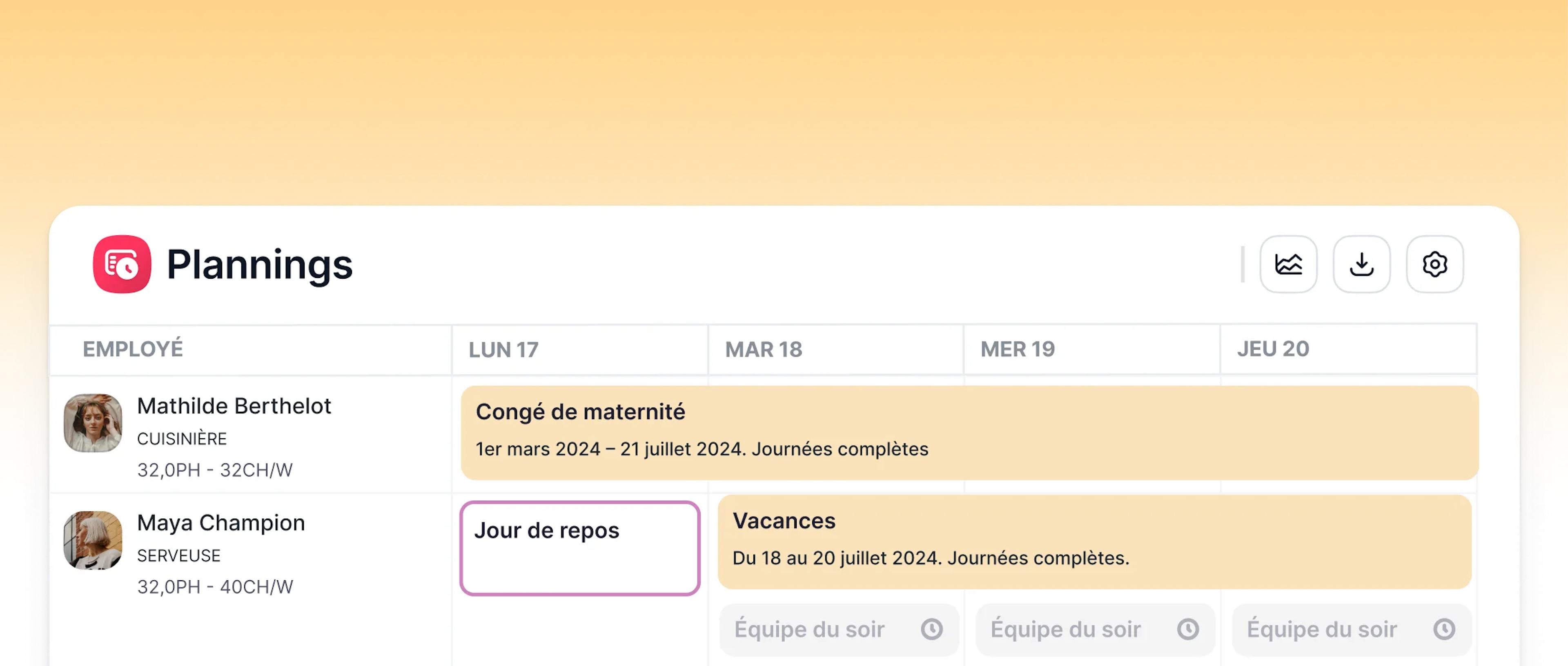 congés et plannings
