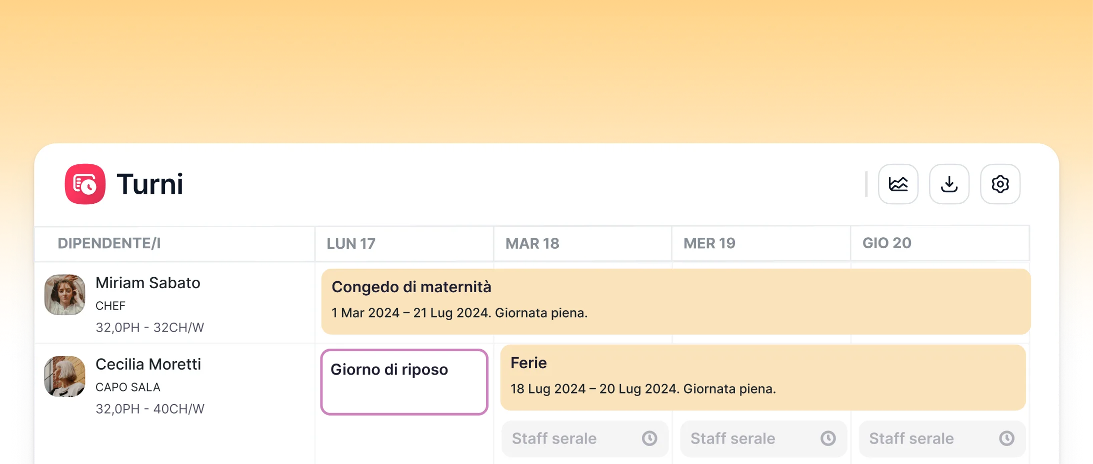 Sincronizza ferie e turni Sincronizza ferie e turni