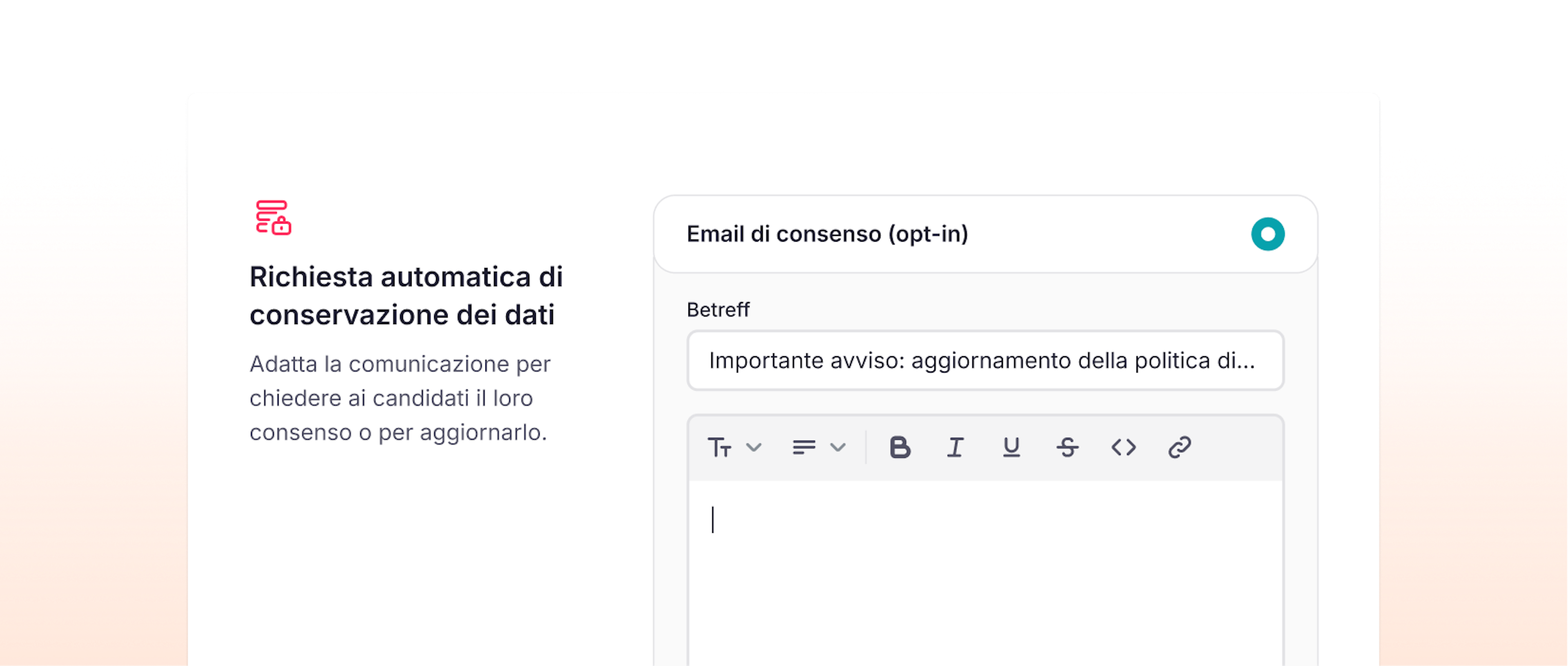 Richiesta di conservazione dei dati Factorial