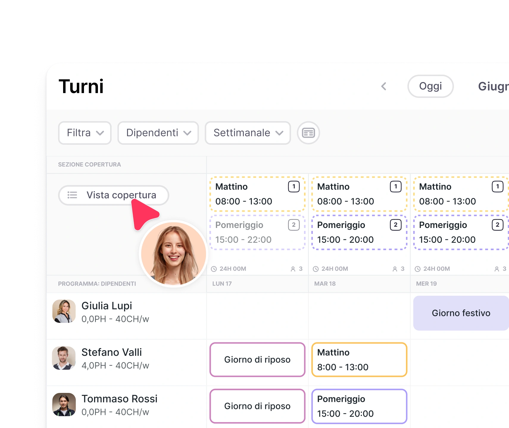 Crea turni on line con Factorial Il software per turni di lavoro che semplifica l'organizzazione del team