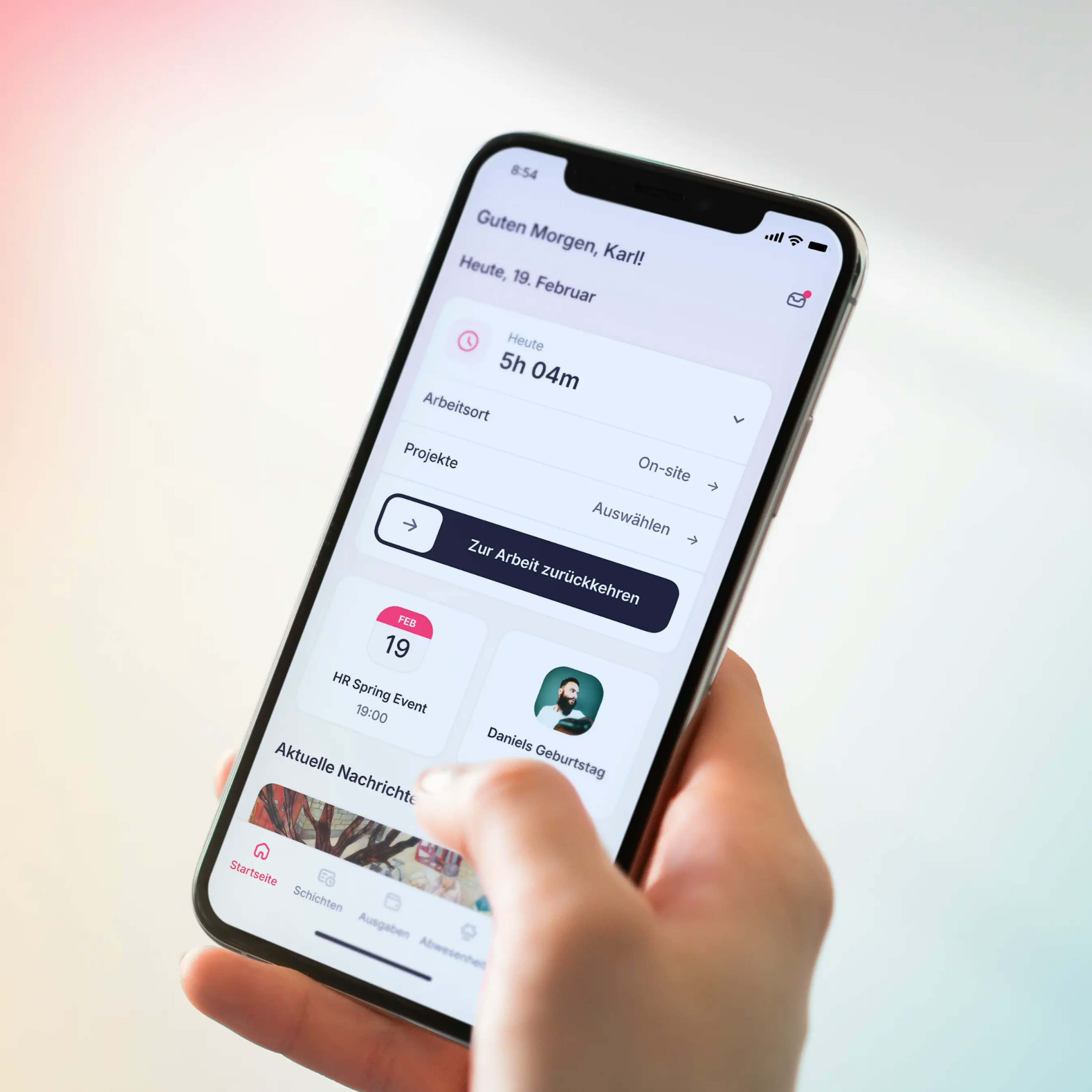 Mobile Arbeitszeiterfassung