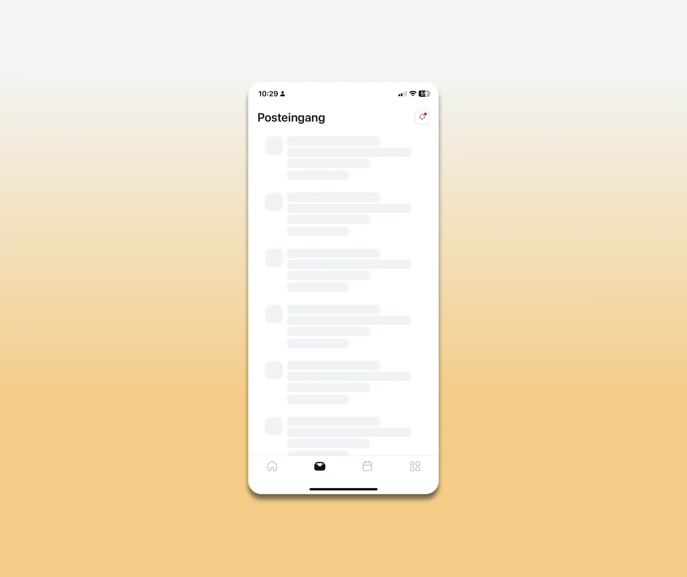Inbox in der Mobile-App Posteingang