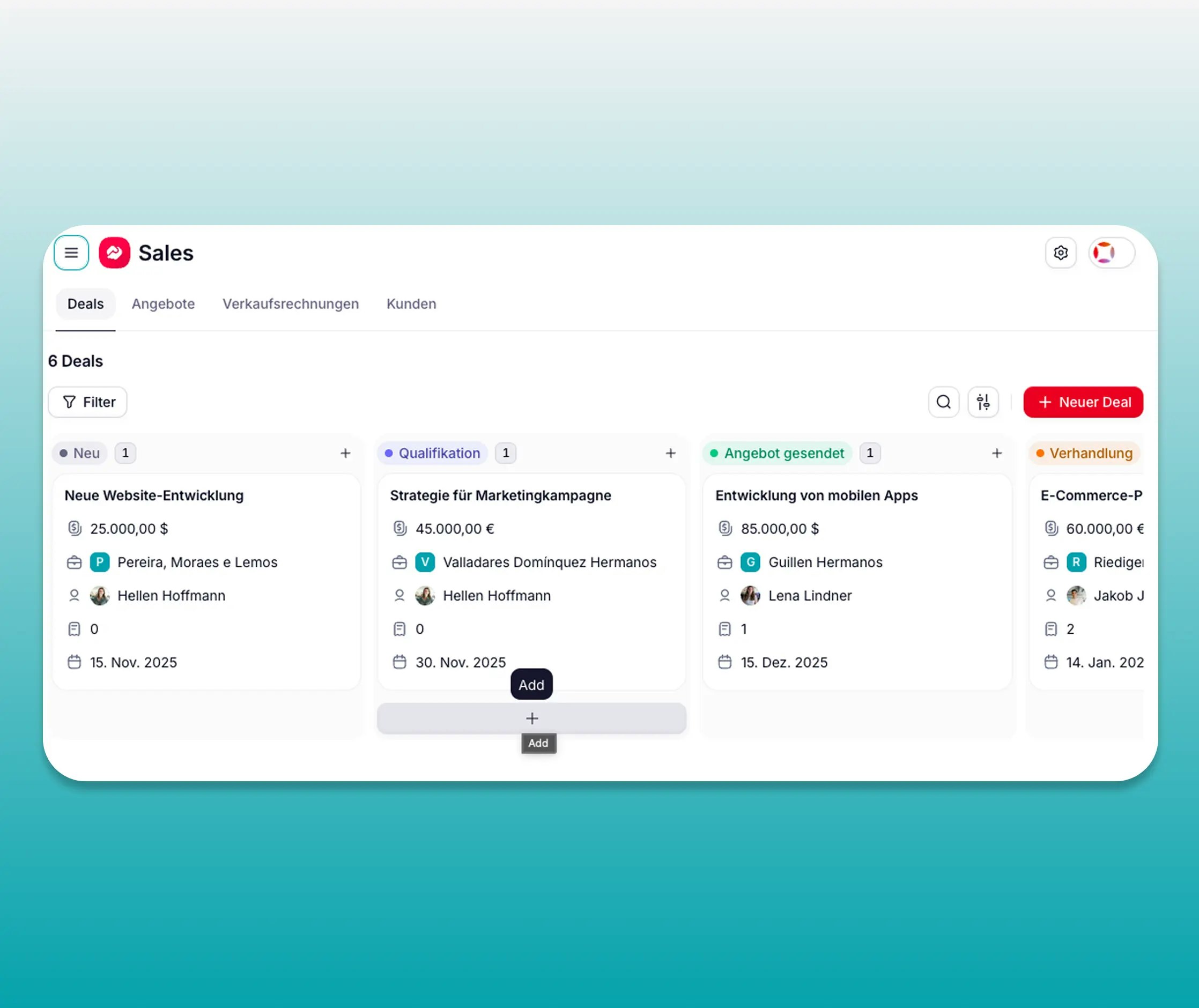 Deals im CRM Deals im CRM