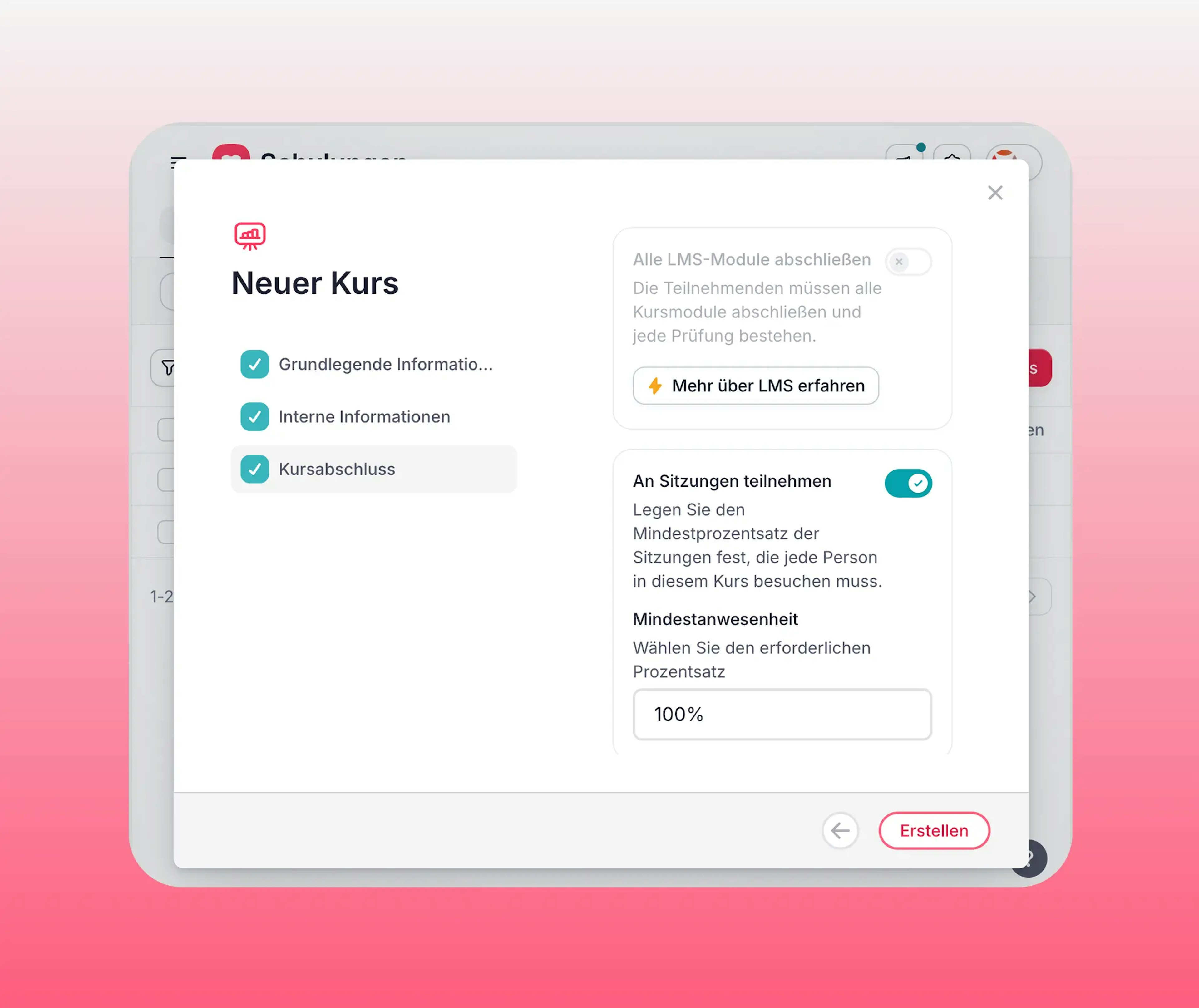 Automatischer Kursabschluss nach Ihren Regeln