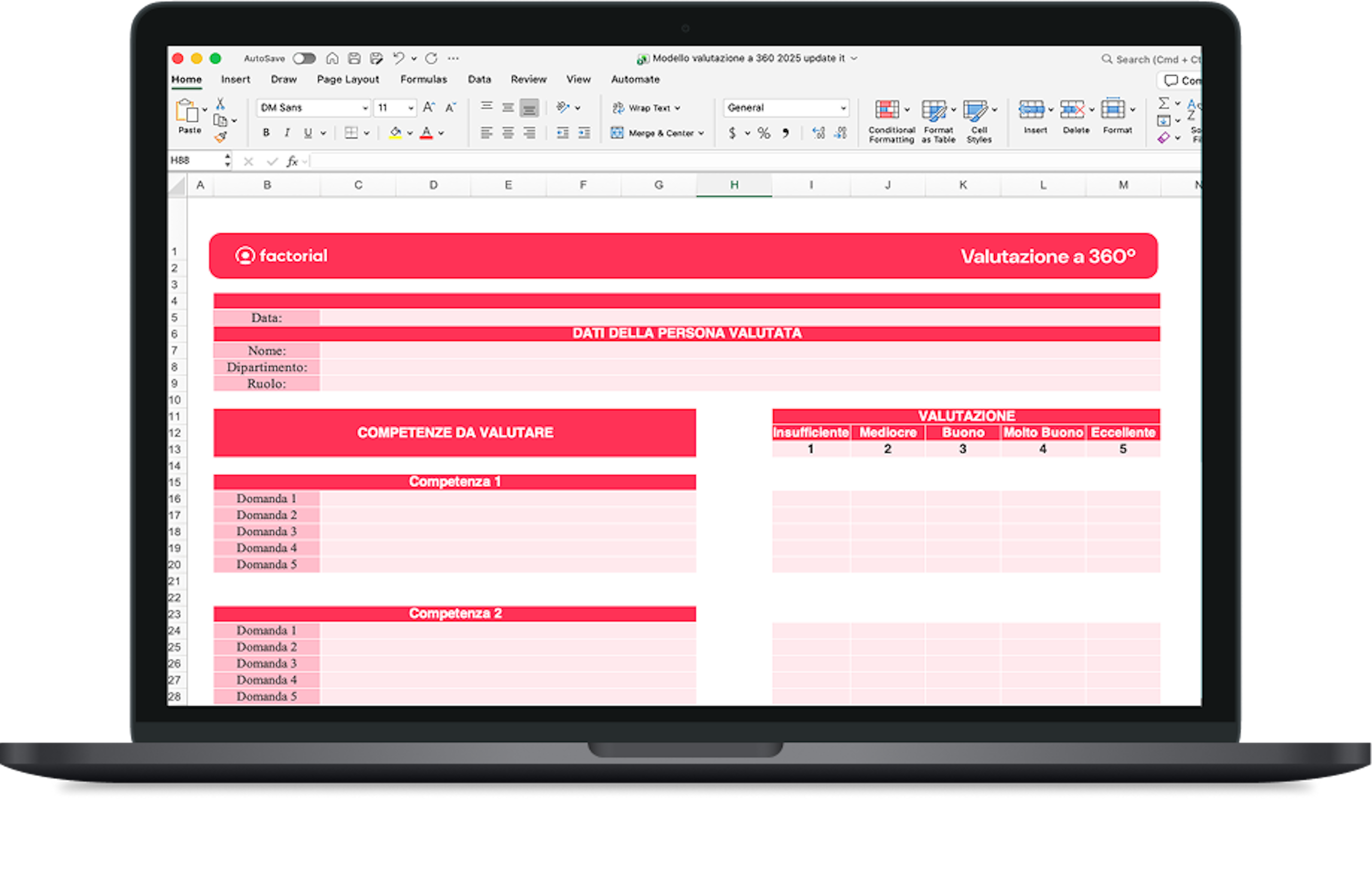 Modello valutazione performance 360 gradi