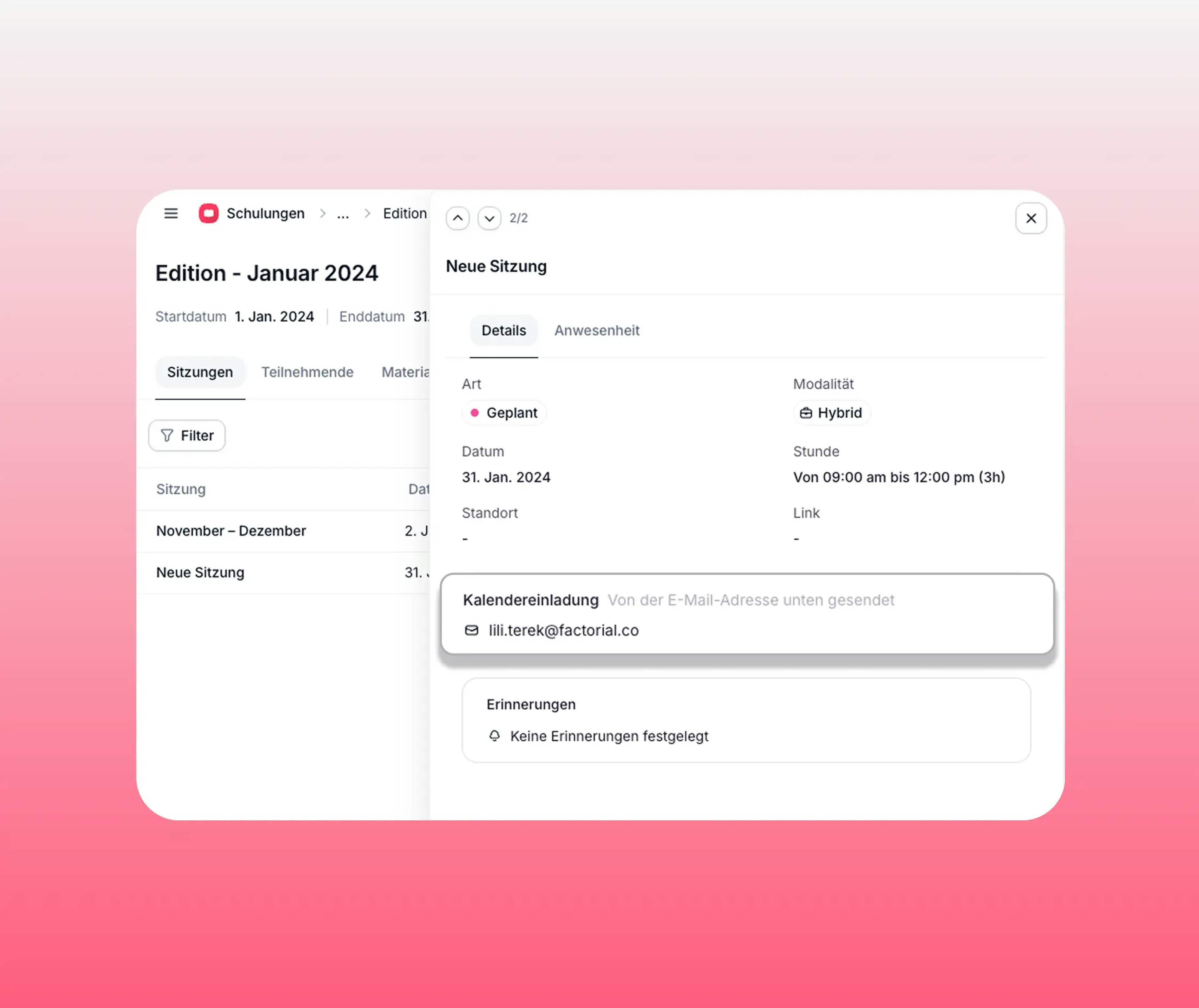Schulungstermine automatisch im Kalender Ihrer Teams