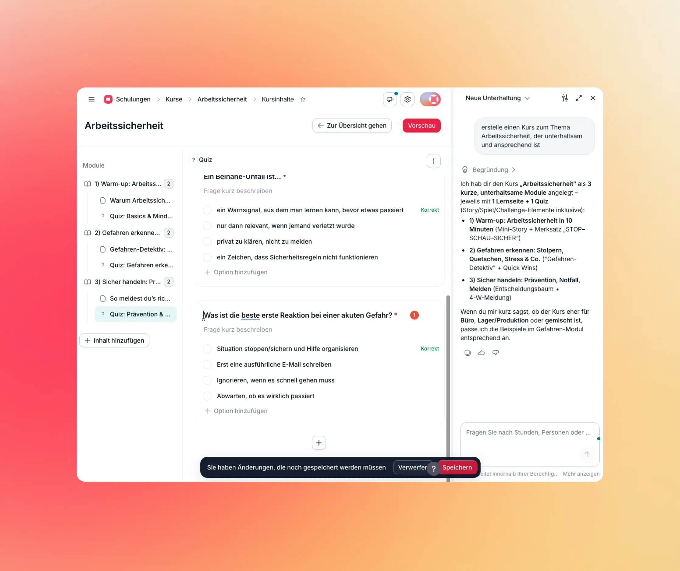Trainings mit KI in Rekordzeit erstellen Trainings mit KI in Rekordzeit erstellen