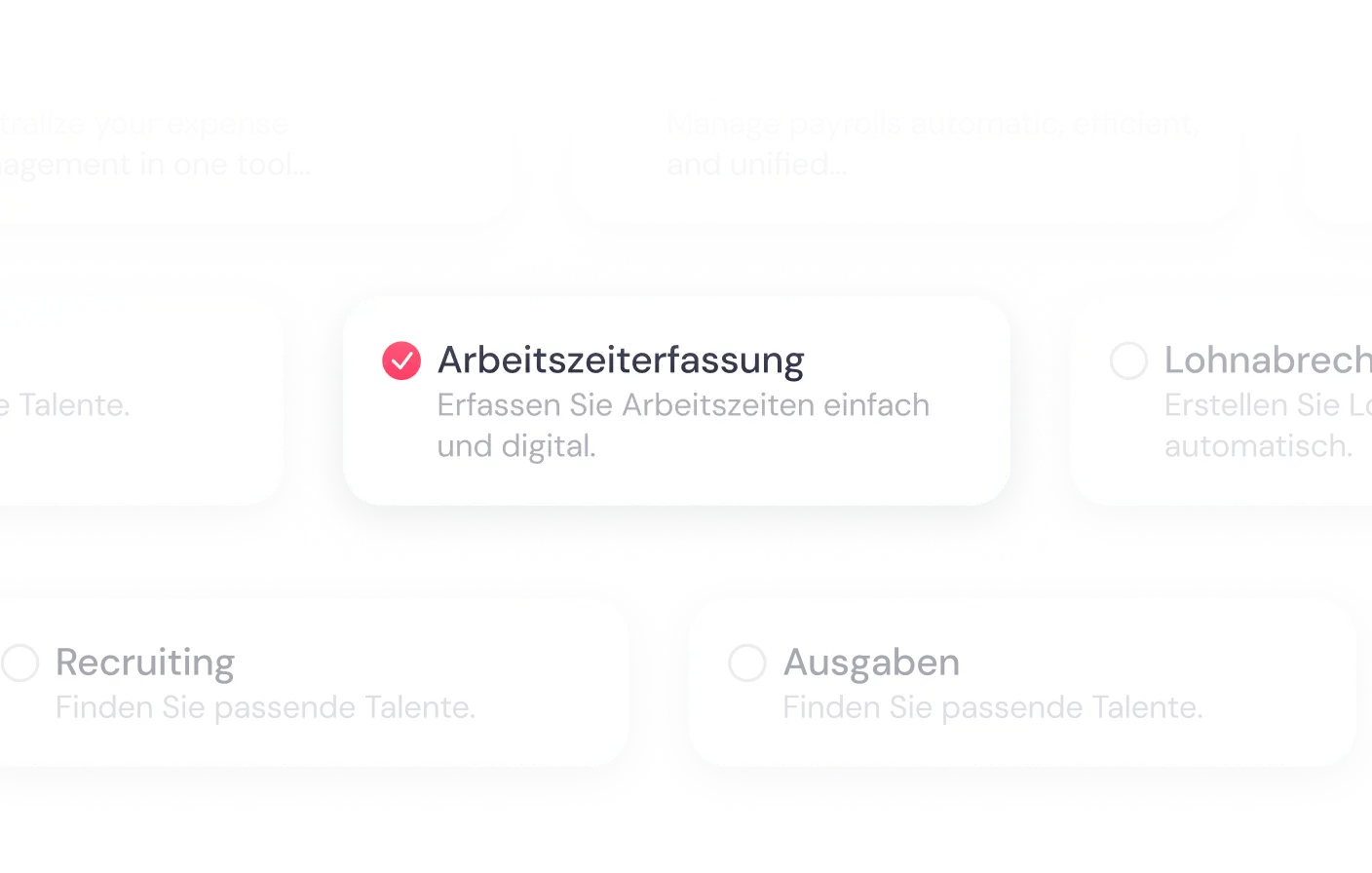 Der passende Plan für Ihr Unternehmen Factorial bietet verschiedene Pläne für Arbeitszeiterfassung, Lohnabrechnung, Recruiting und Ausgaben