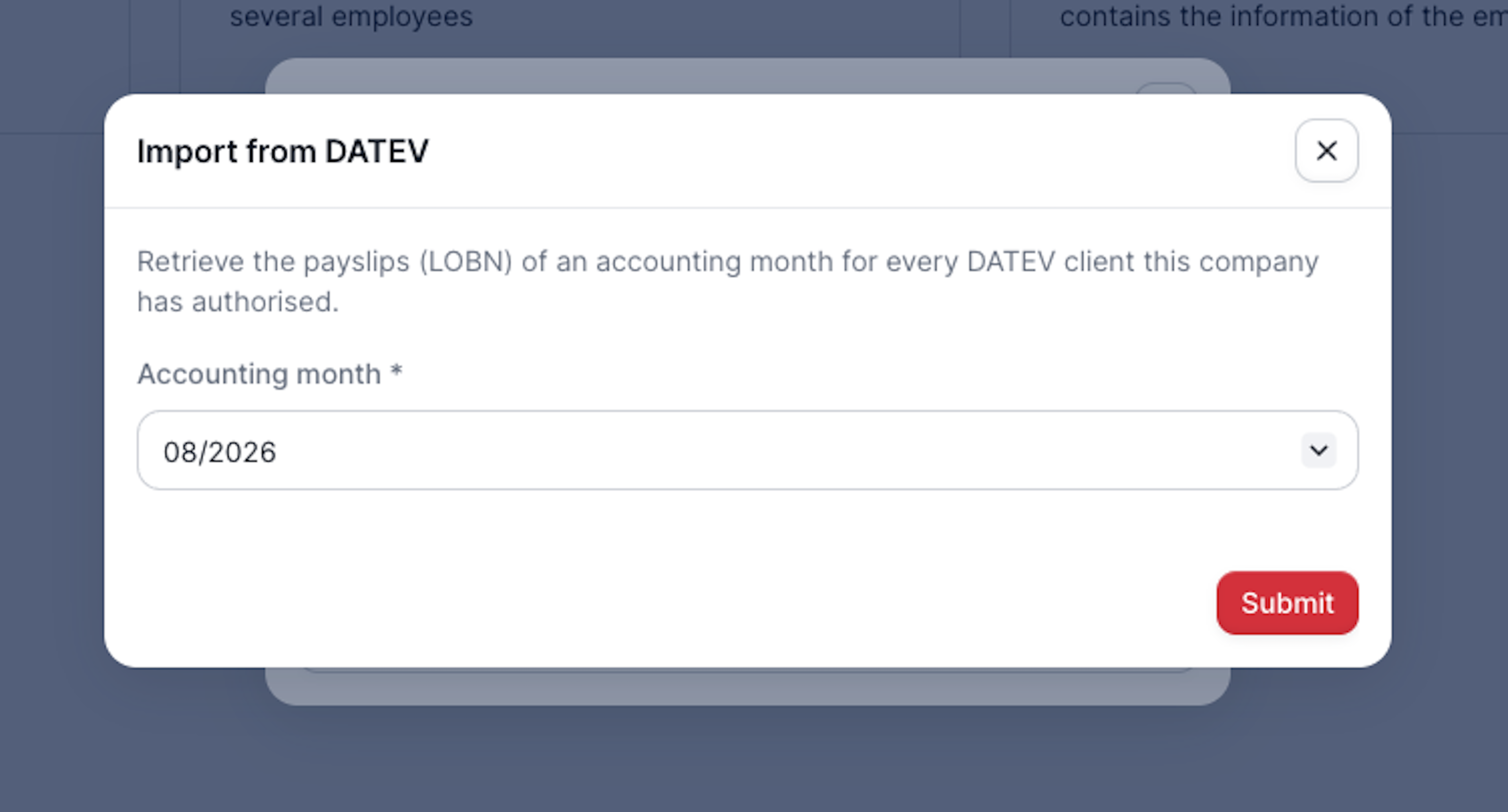 Import payslips