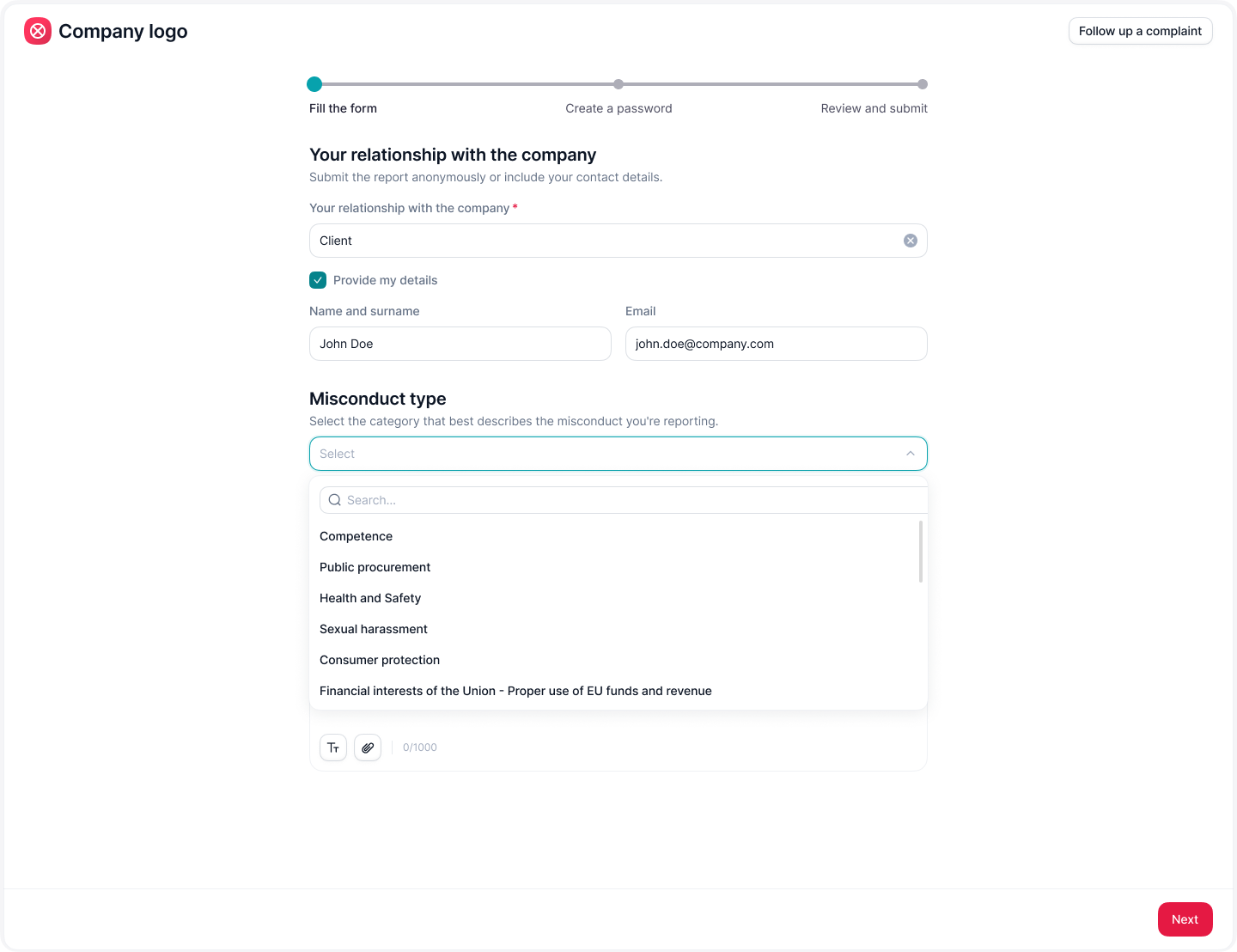 Submit complaint Submit complaint