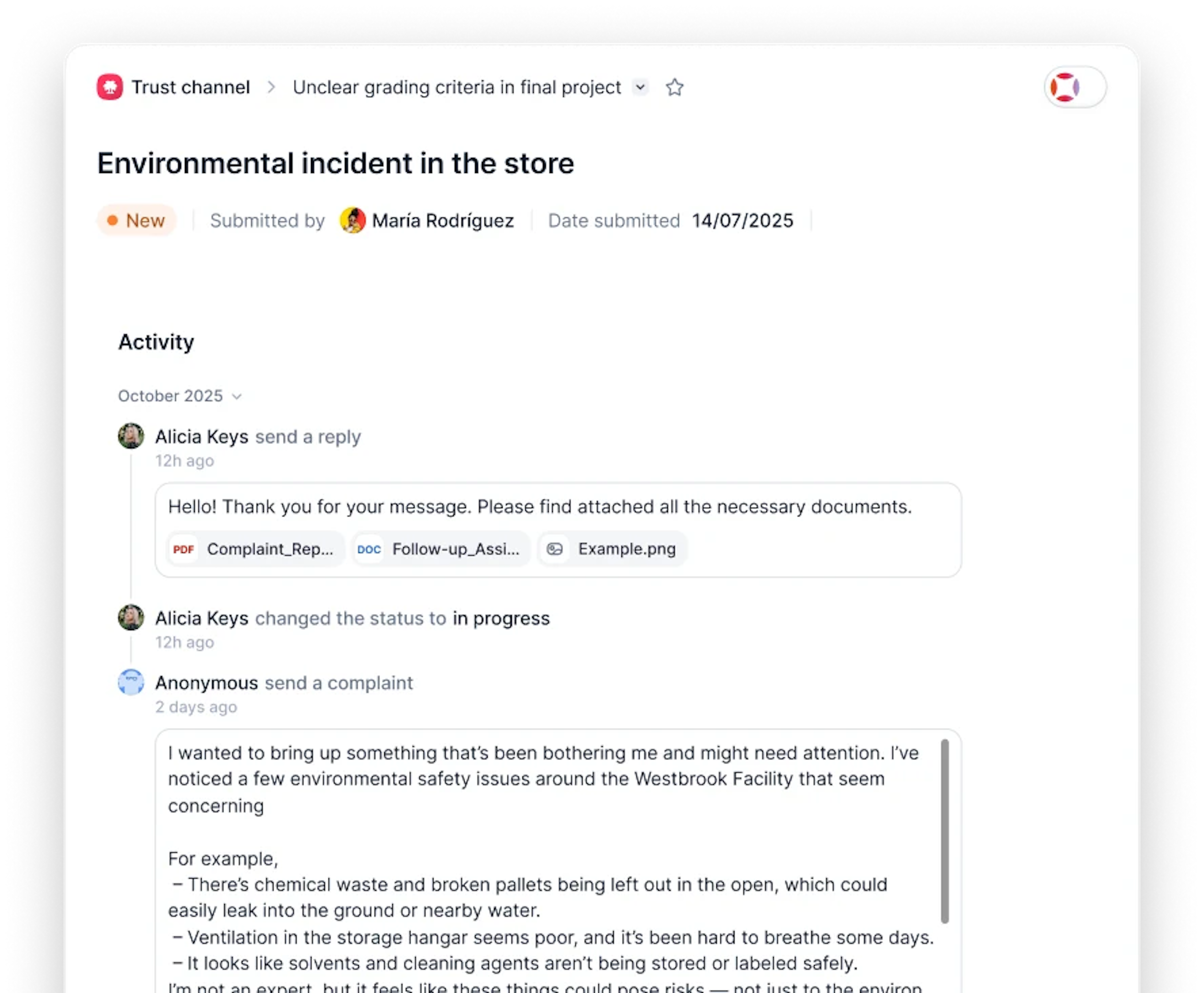 Incident report