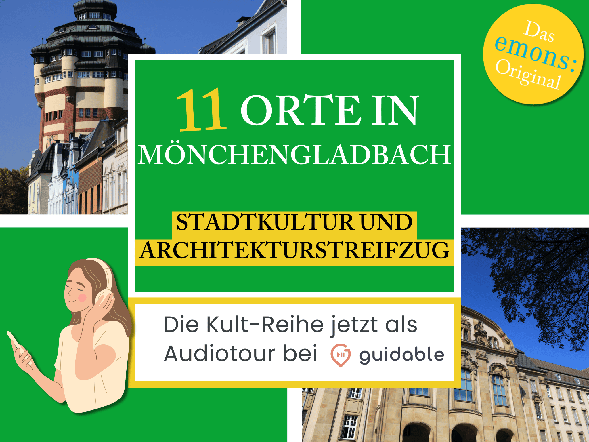 11 places in Mönchengladbach city culture and
Architectural foray