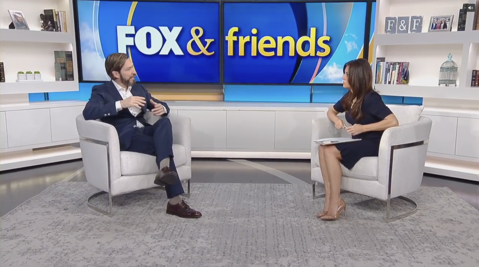 Screenshot of Dr. Kelly sitting next to the host of Fox and Friends