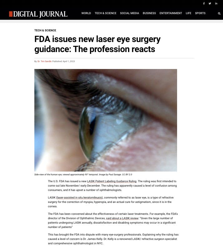 New Guidance From the FDA on Laser Eye Surgery