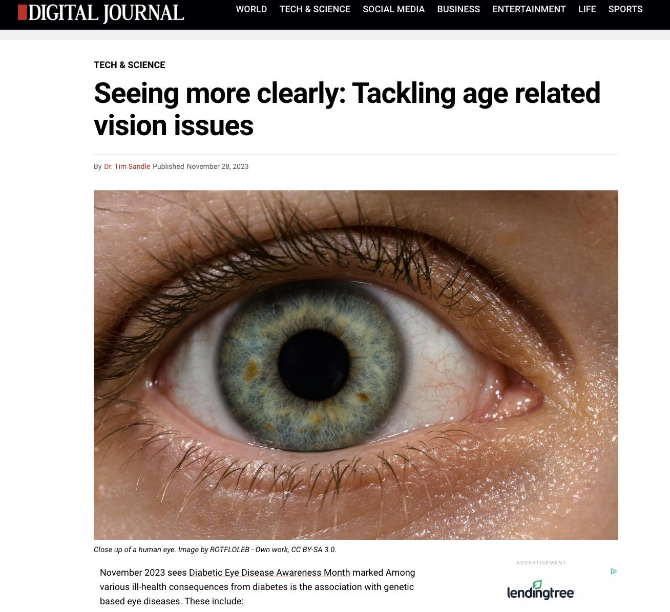 Dr. Kelly Discusses Genetic Vision Loss
